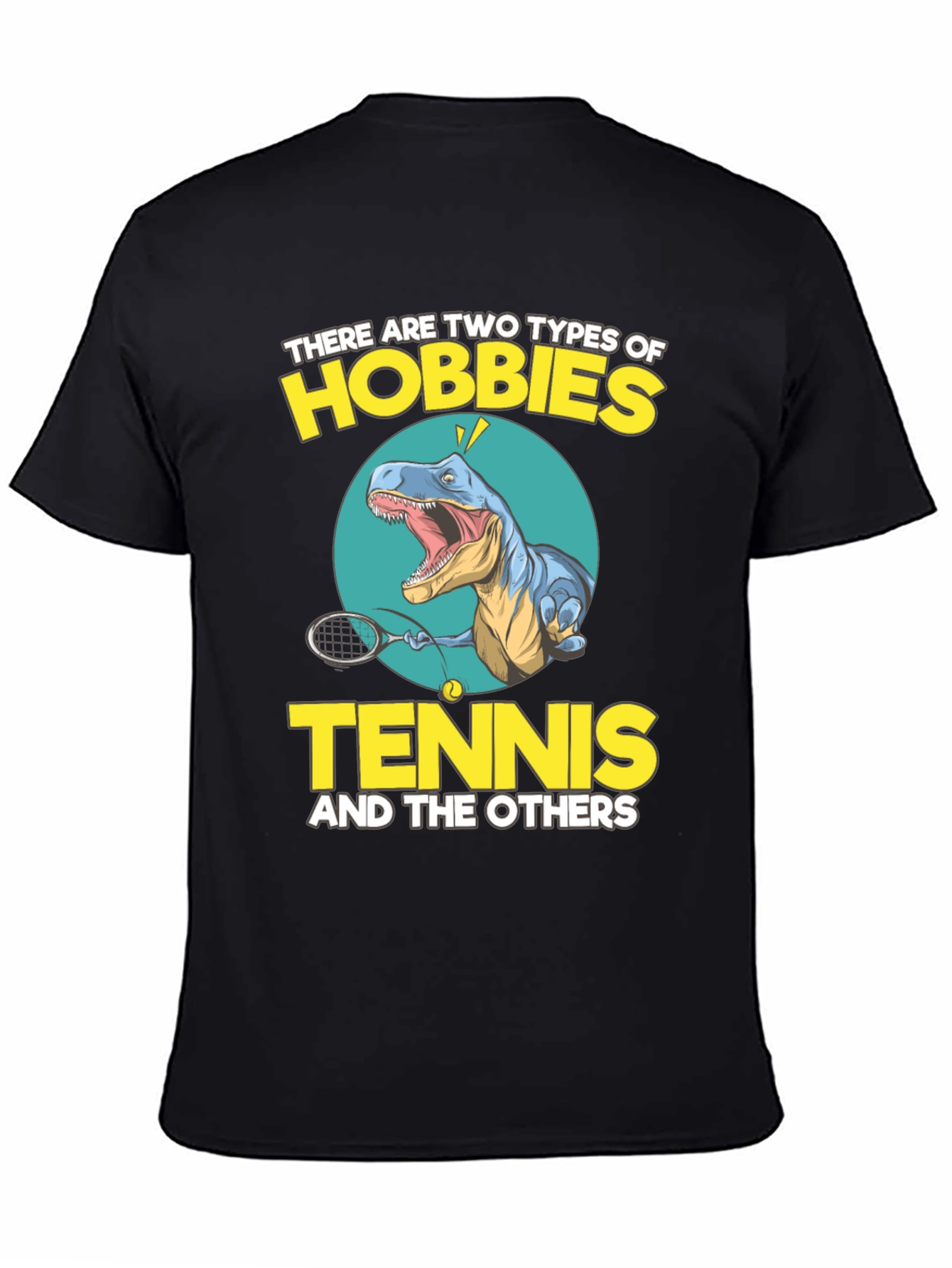 Tennis Dinosaur Graphic Tee - Funny Hobby Shirt