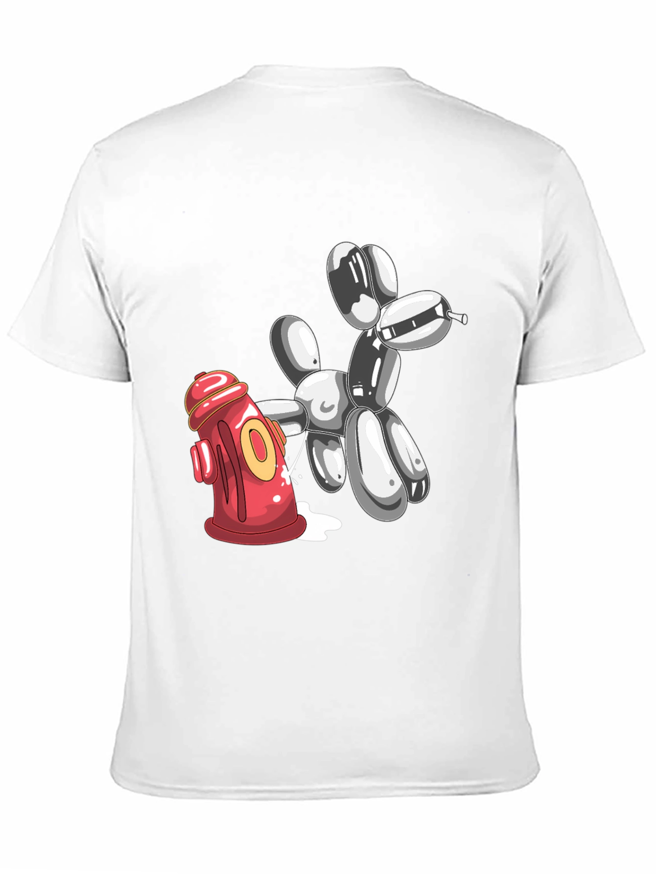 Balloon Dog Peeing On Fire Hydrant Graphic Tee