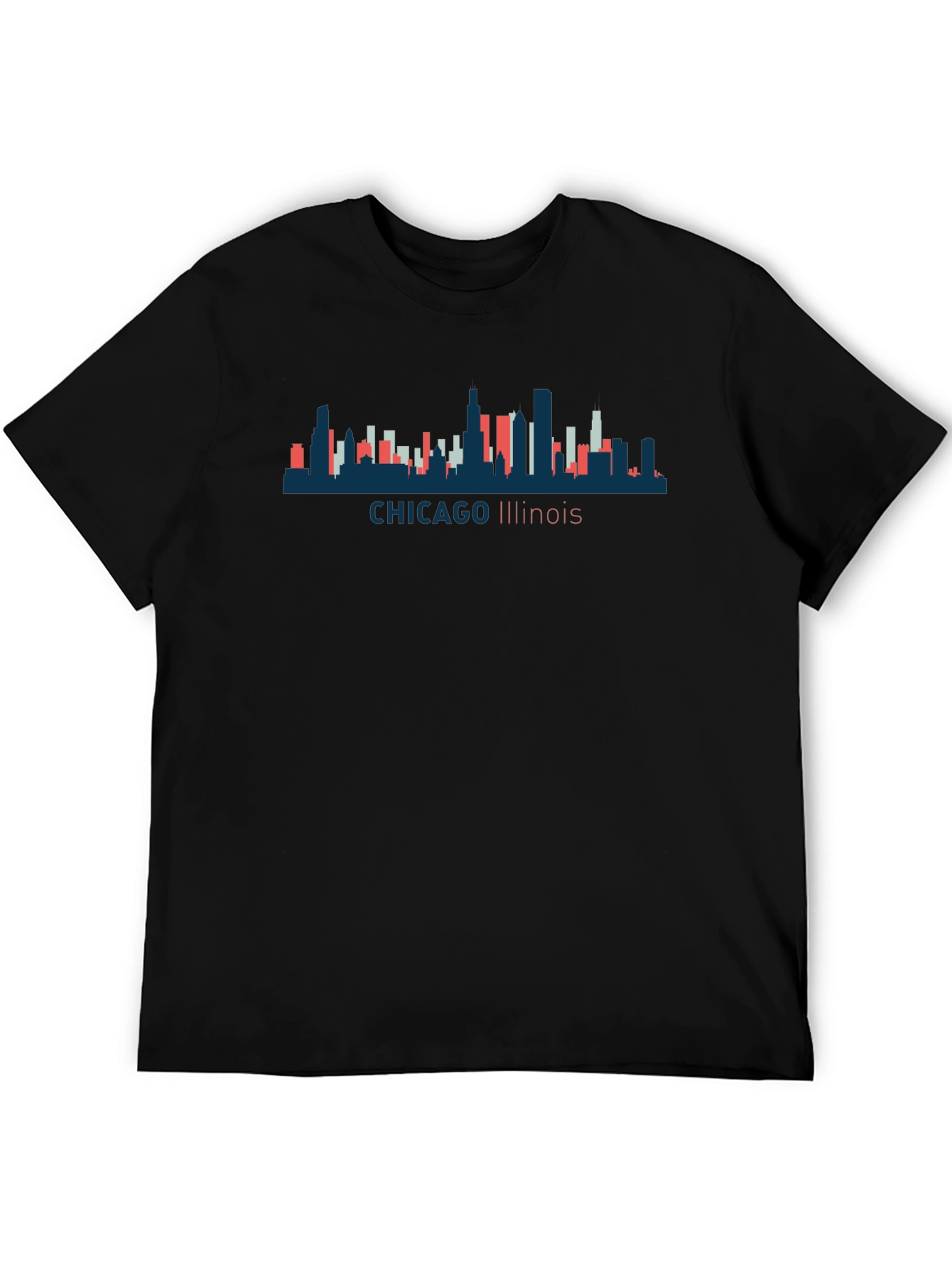Chicago Illinois Skyline Graphic Tee - Unisex Black T-Shirt