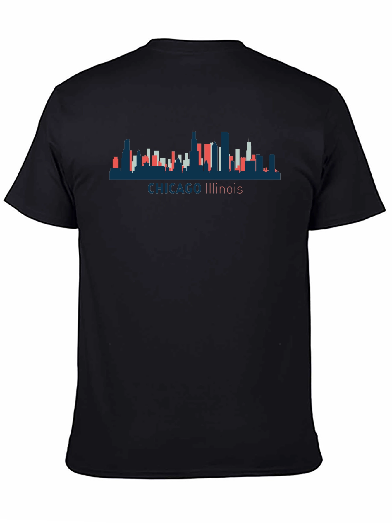 Chicago Illinois Skyline Graphic Tee - Unisex Black T-Shirt