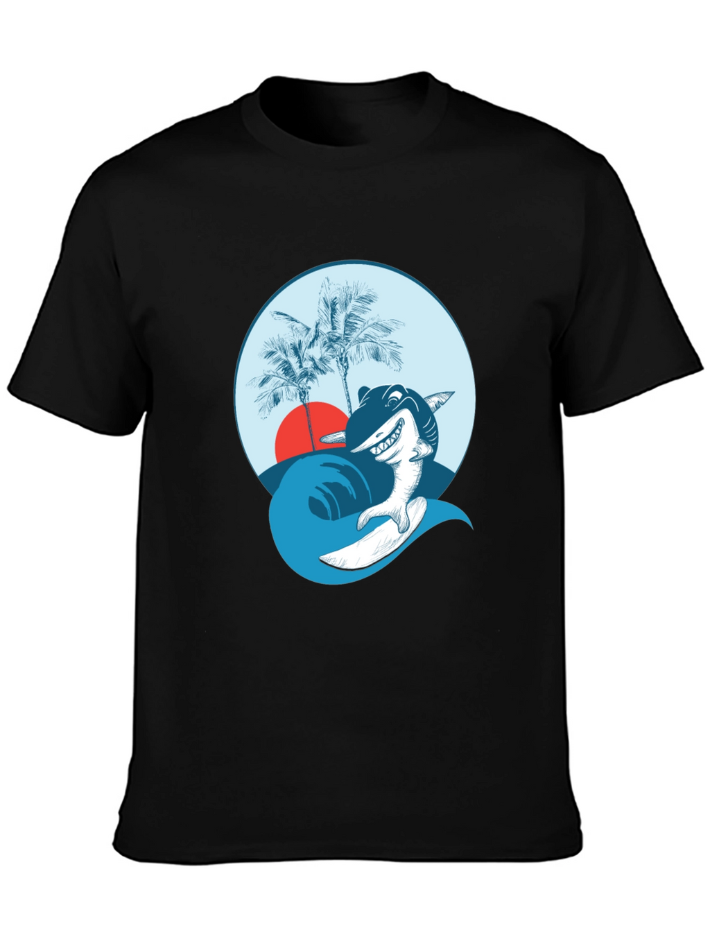 Surfing Shark Graphic Tee - Cool Ocean Vibes
