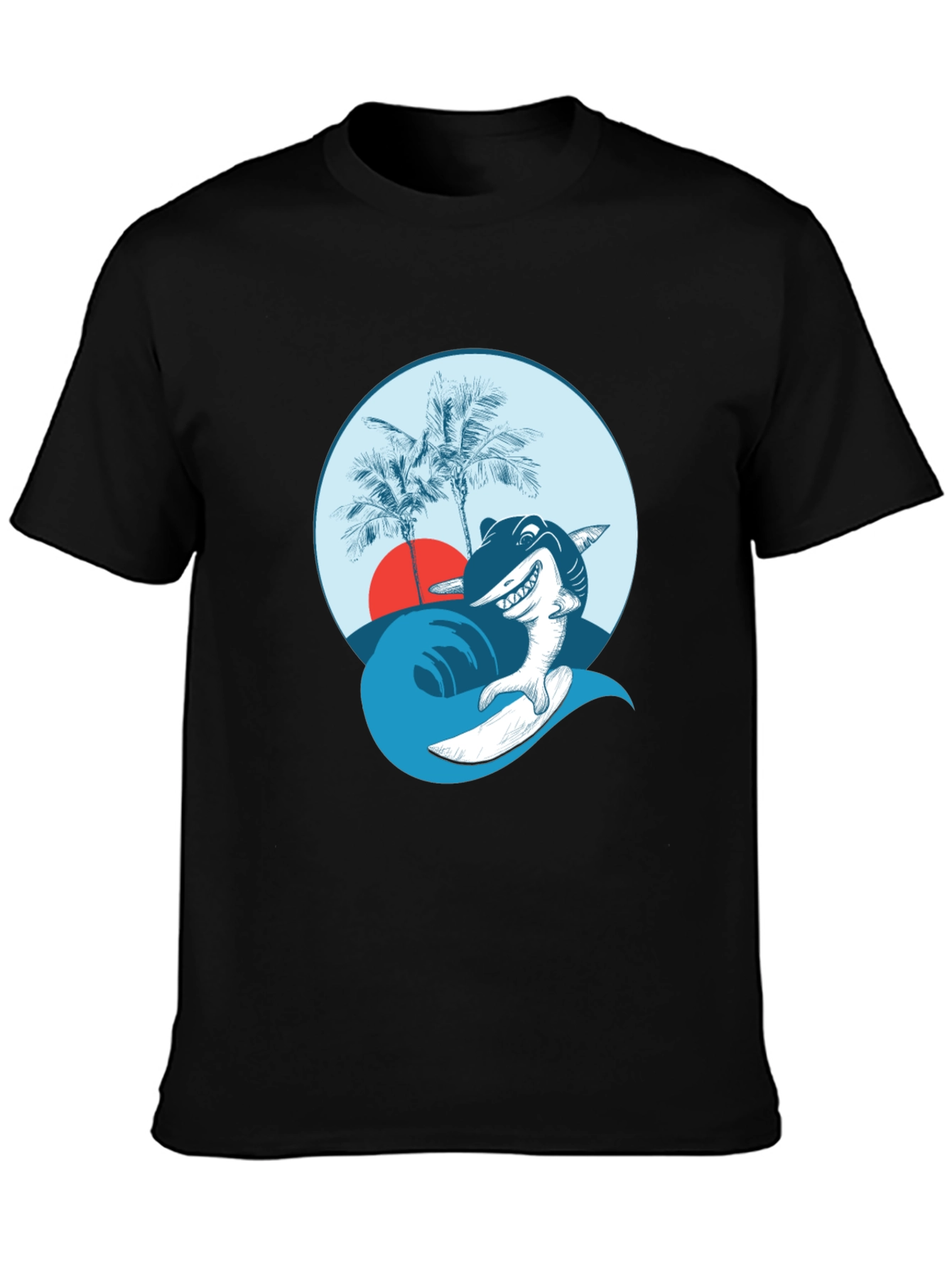 Surfing Shark Graphic Tee - Cool Ocean Vibes