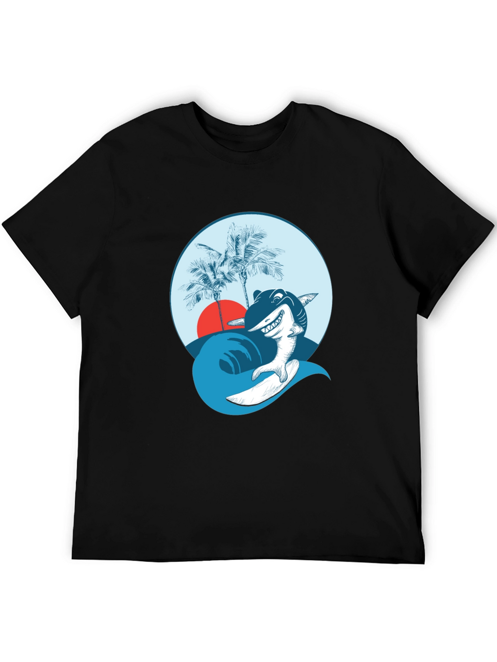 Surfing Shark Graphic Tee - Cool Ocean Vibes