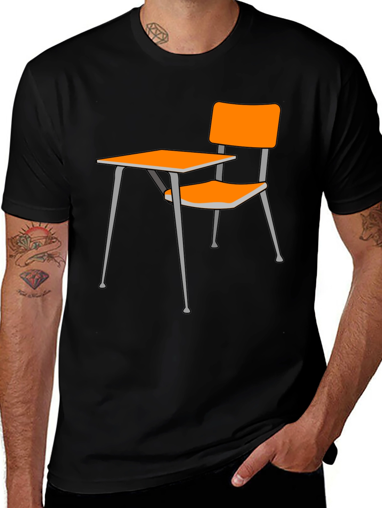 Novelty School Desk Graphic Tee - Black