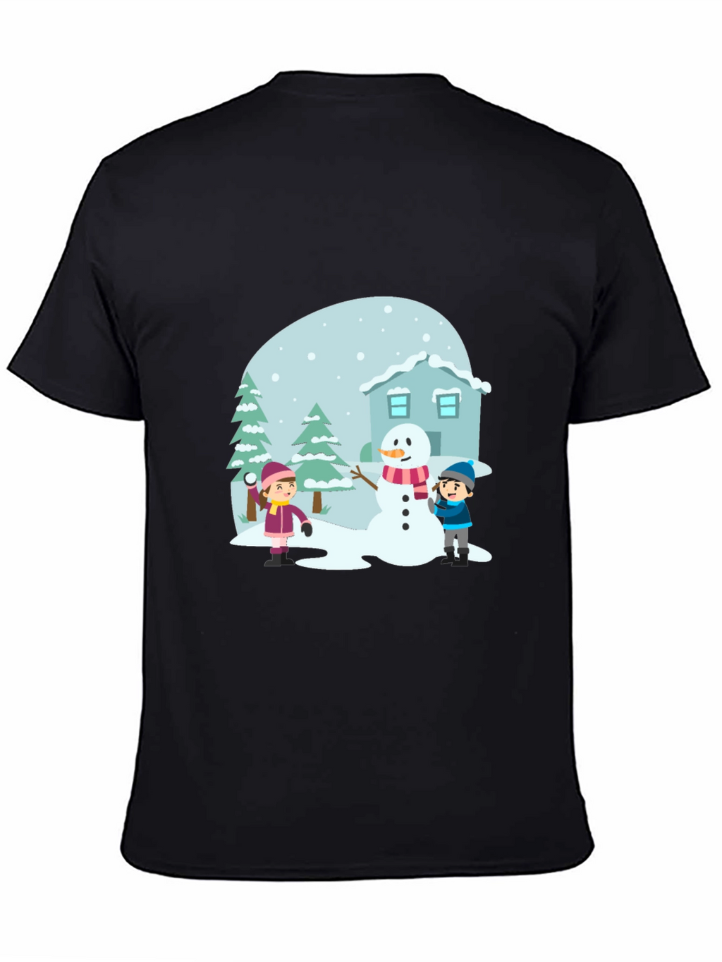 Winter Scene Black T-Shirt