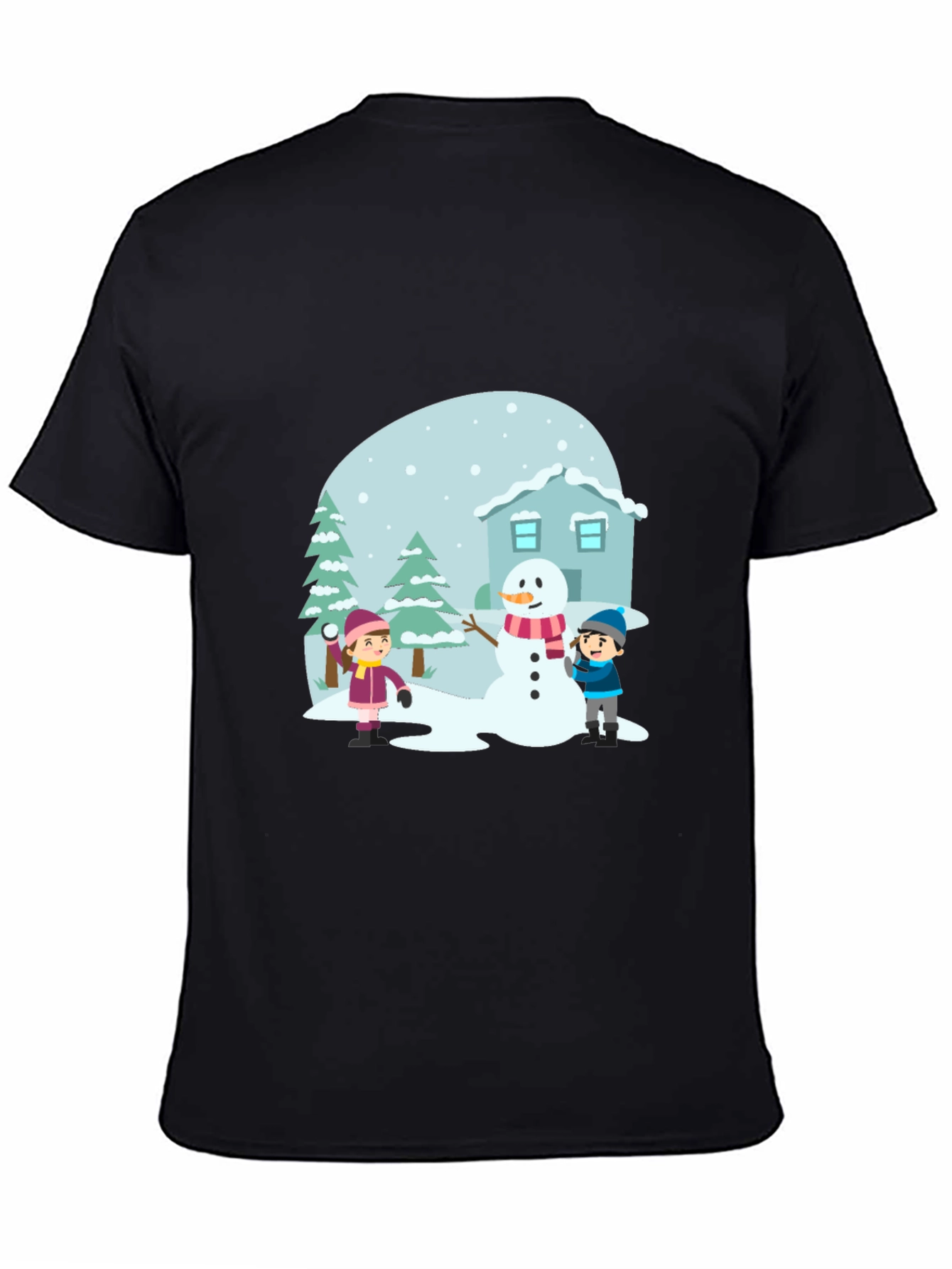 Winter Scene Black T-Shirt