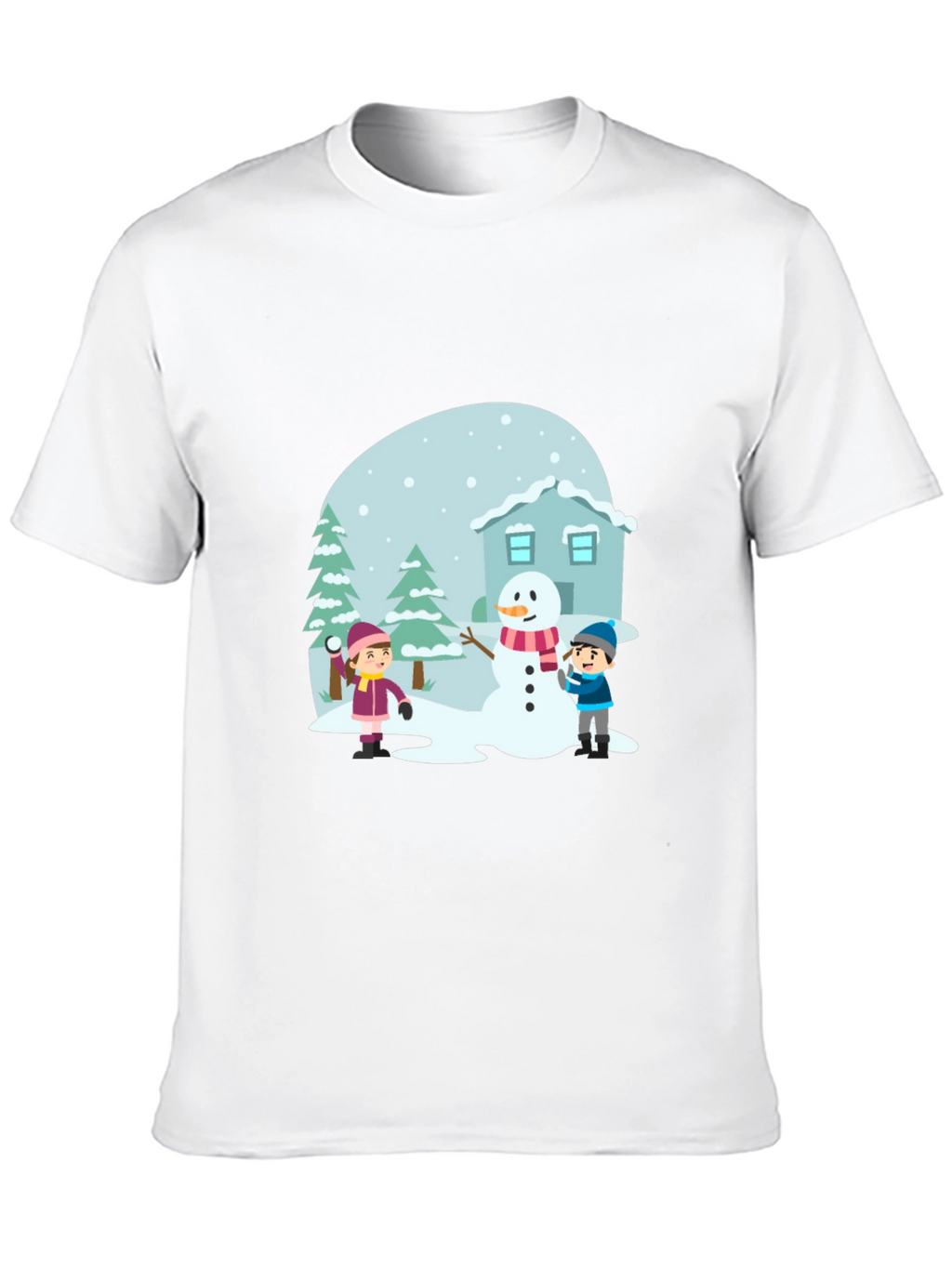 Winter Scene Black T-Shirt