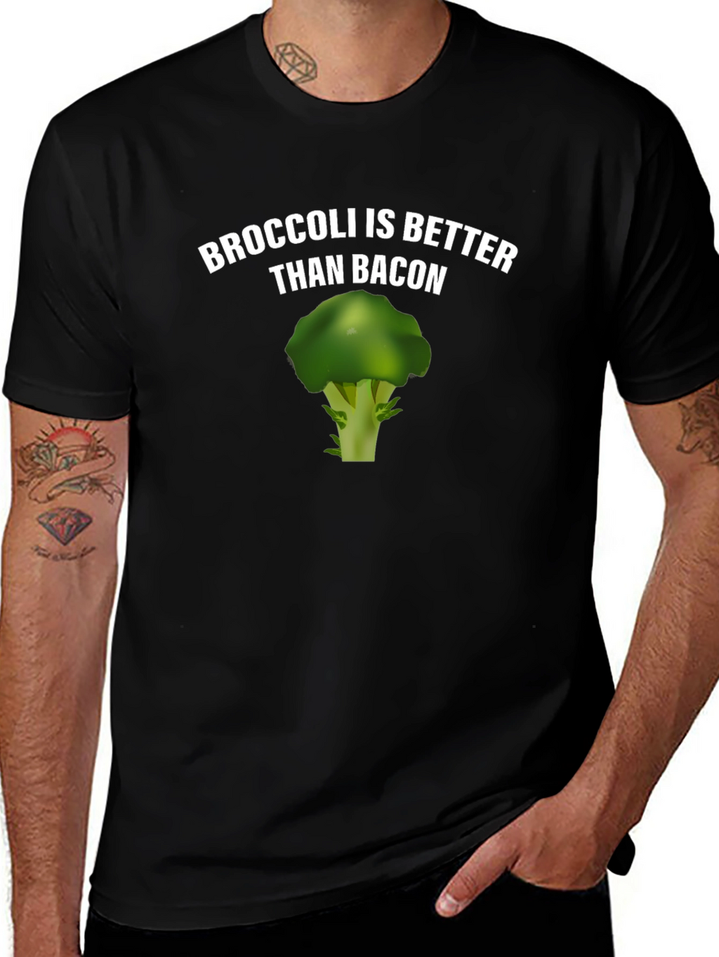 Broccoli is Better Than Bacon Novelty T-Shirt