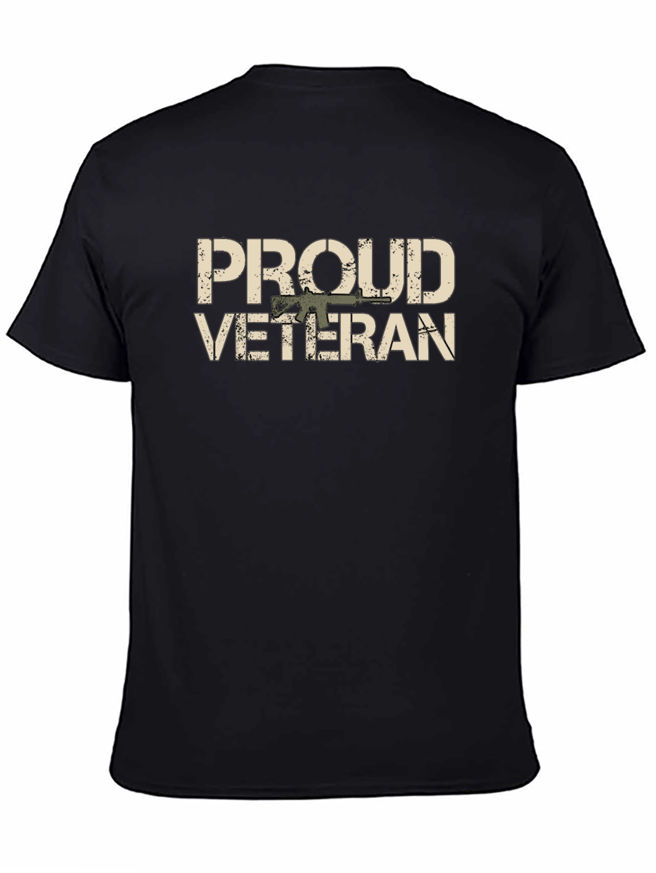 Proud Veteran Graphic Tee - Black