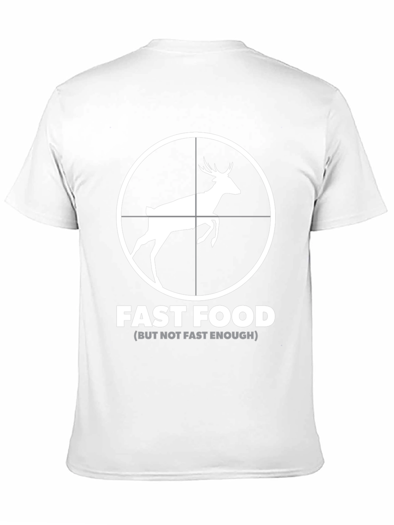 Fast Food Deer Graphic Black T-Shirt