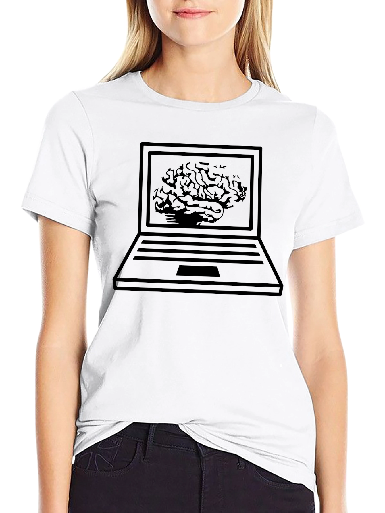 Brainy Laptop T-Shirt - Intelligent Design