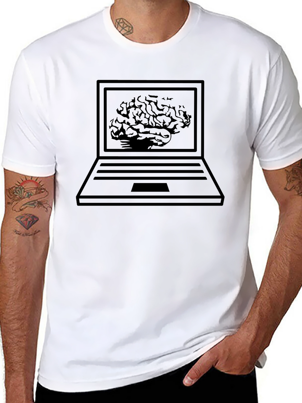 Brainy Laptop T-Shirt - Intelligent Design
