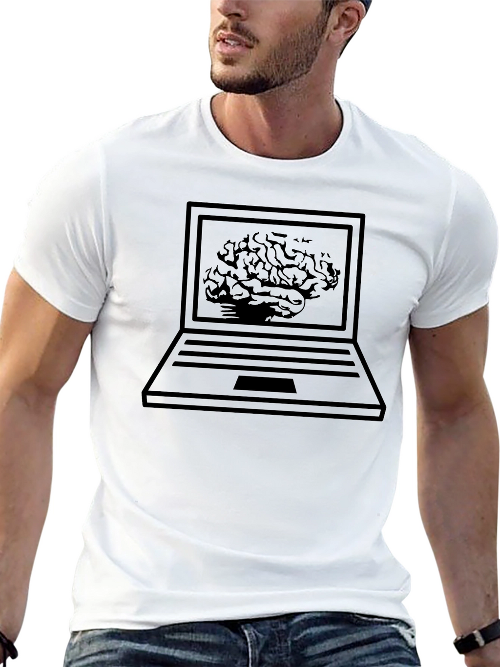 Brainy Laptop T-Shirt - Intelligent Design