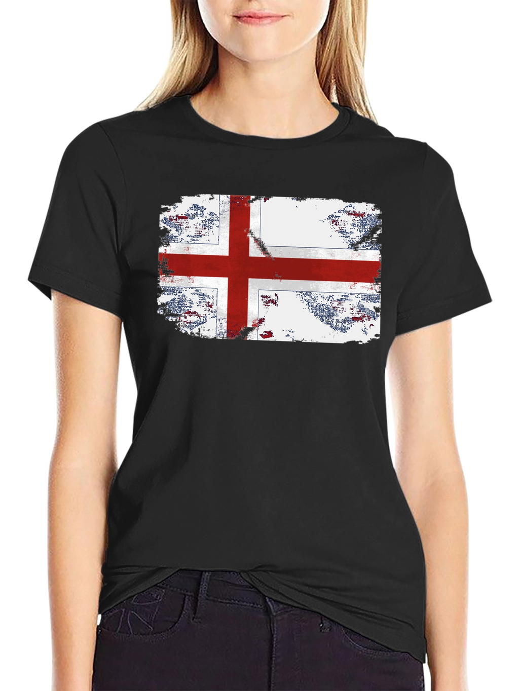 England Flag Grunge Graphic T-Shirt