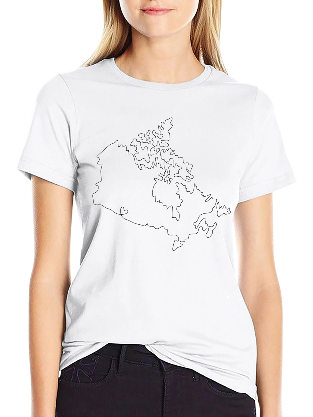 Canada Outline Black T-Shirt