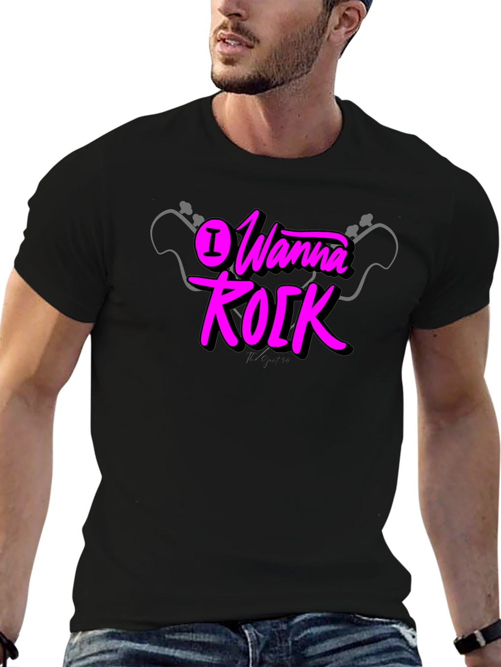 I Wanna Rock Graphic Black T-Shirt