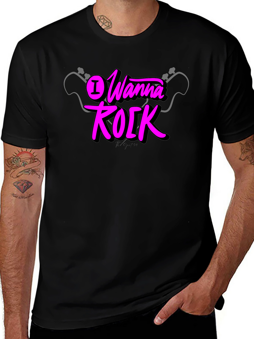 I Wanna Rock Graphic Black T-Shirt