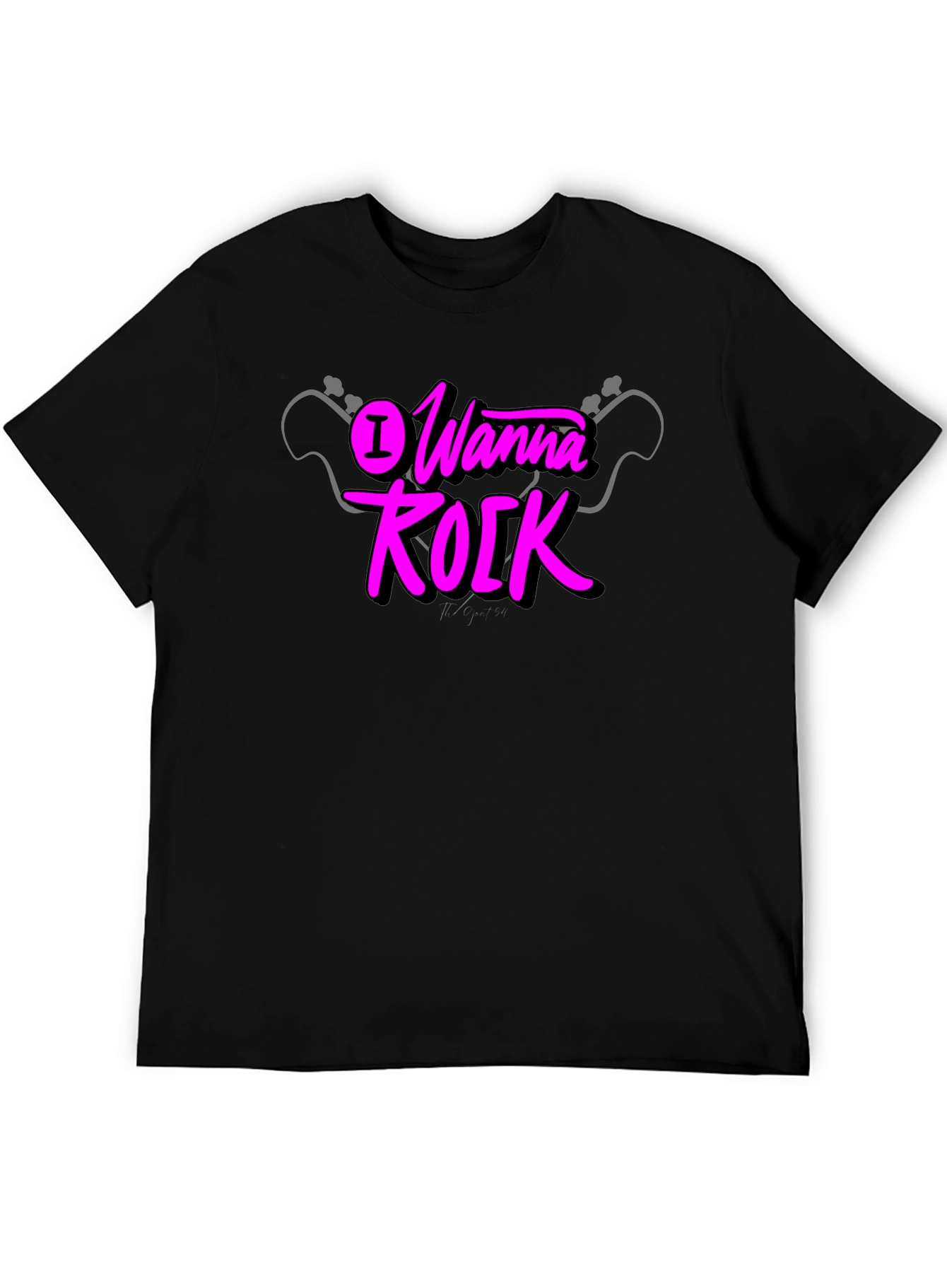 I Wanna Rock Graphic Black T-Shirt