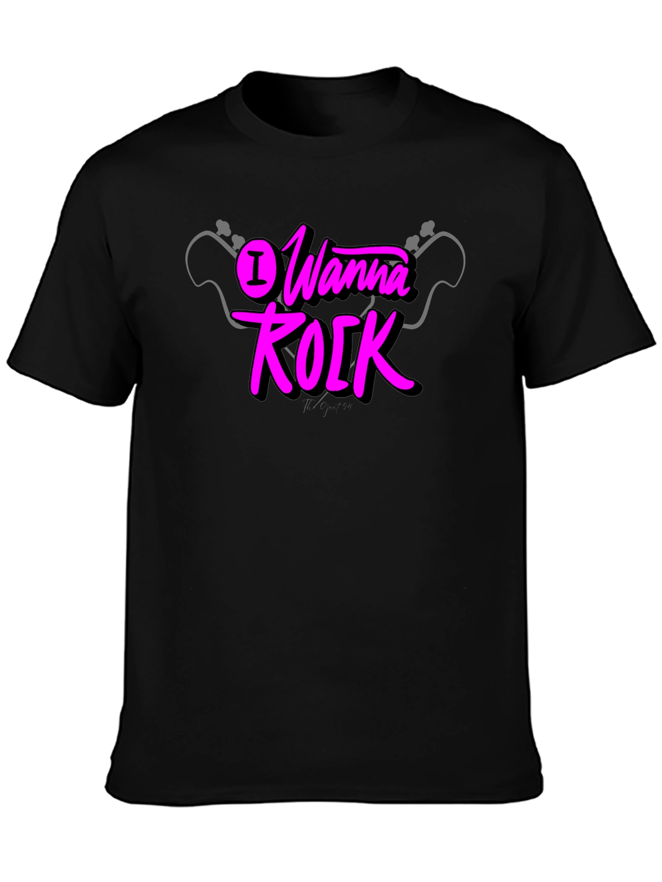 I Wanna Rock Graphic Black T-Shirt