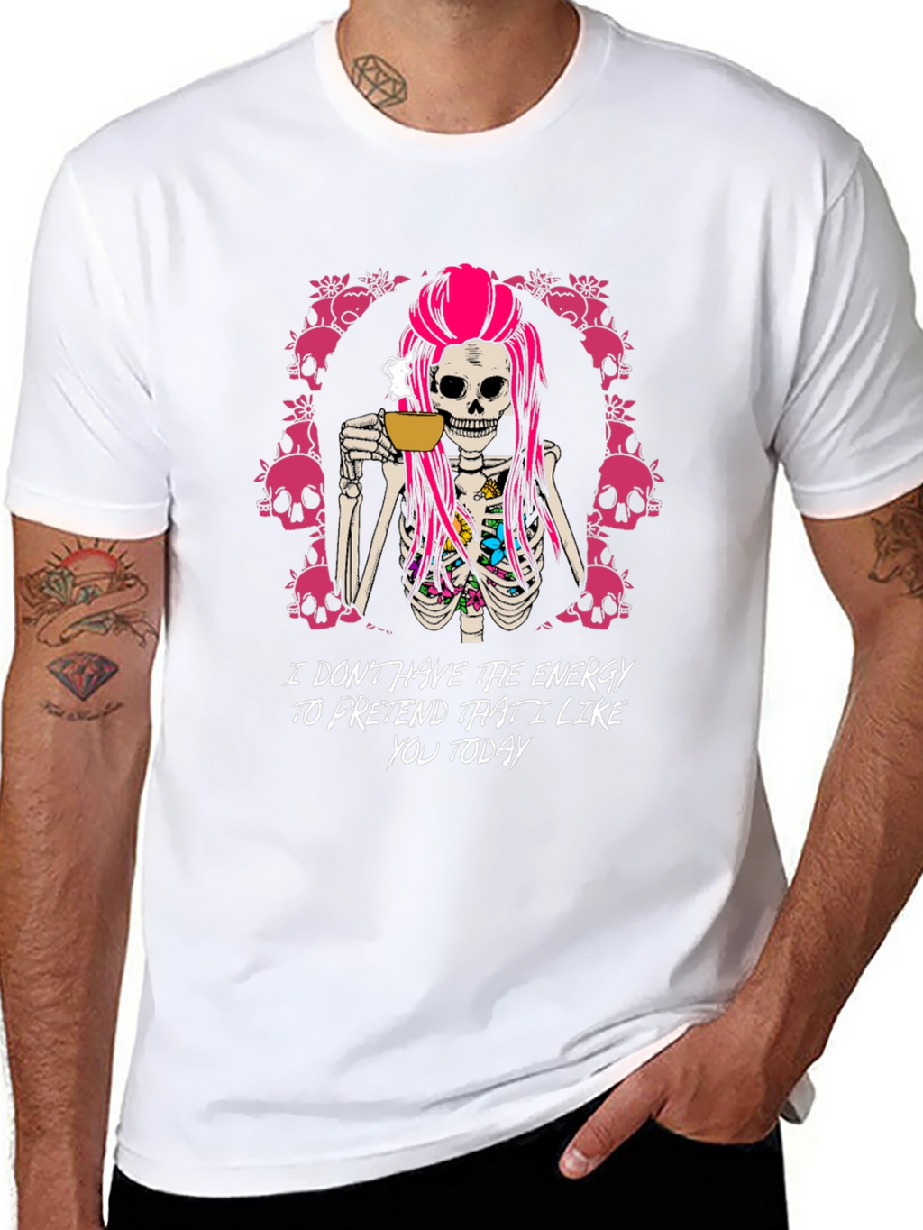 Sarcastic Skeleton Coffee T-Shirt