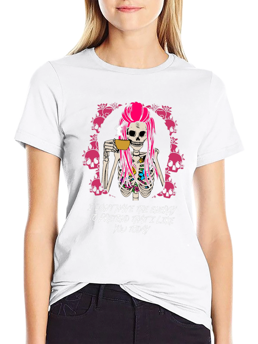 Sarcastic Skeleton Coffee T-Shirt