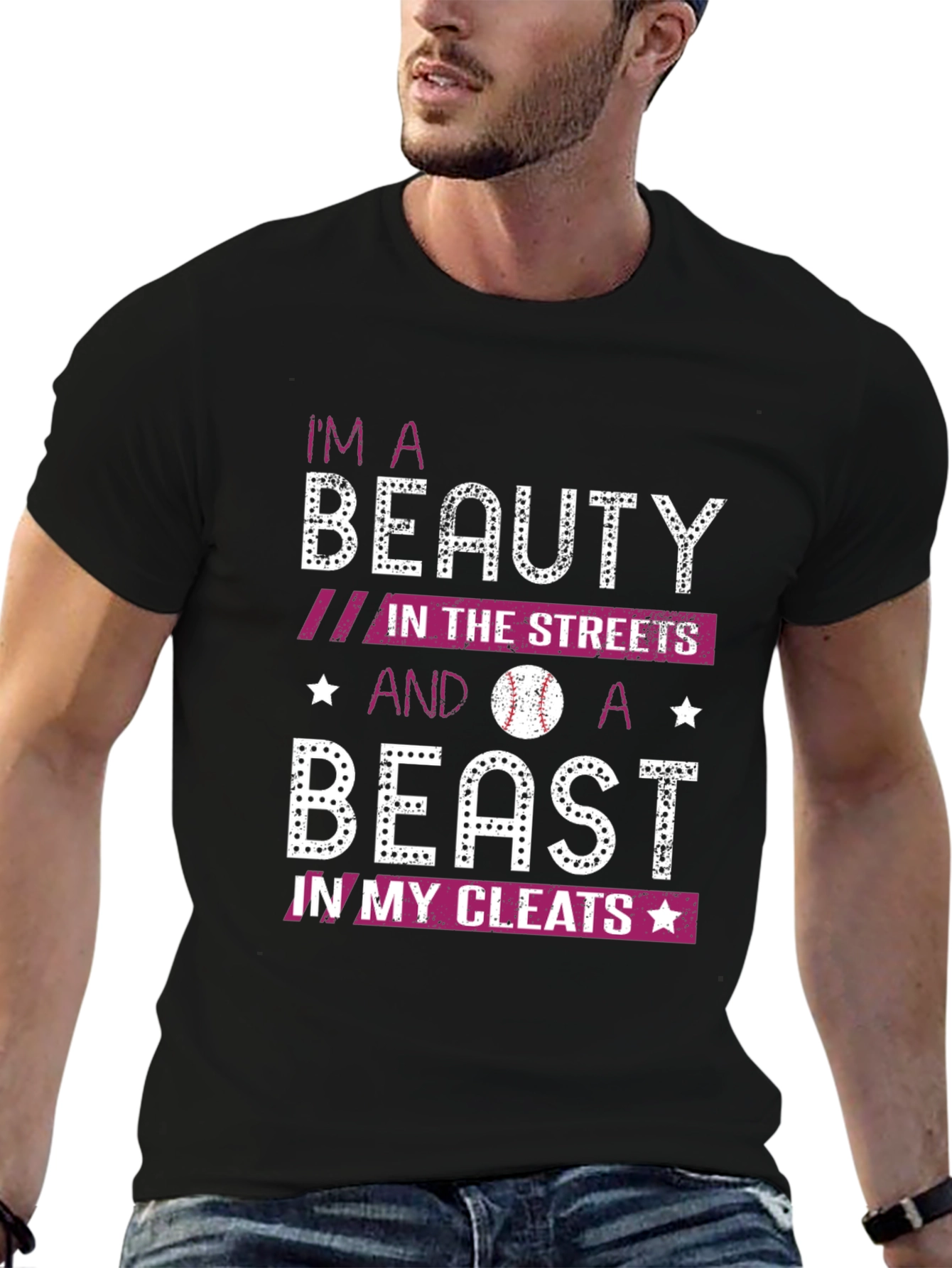 Beauty and Beast Baseball Graphic Tee
