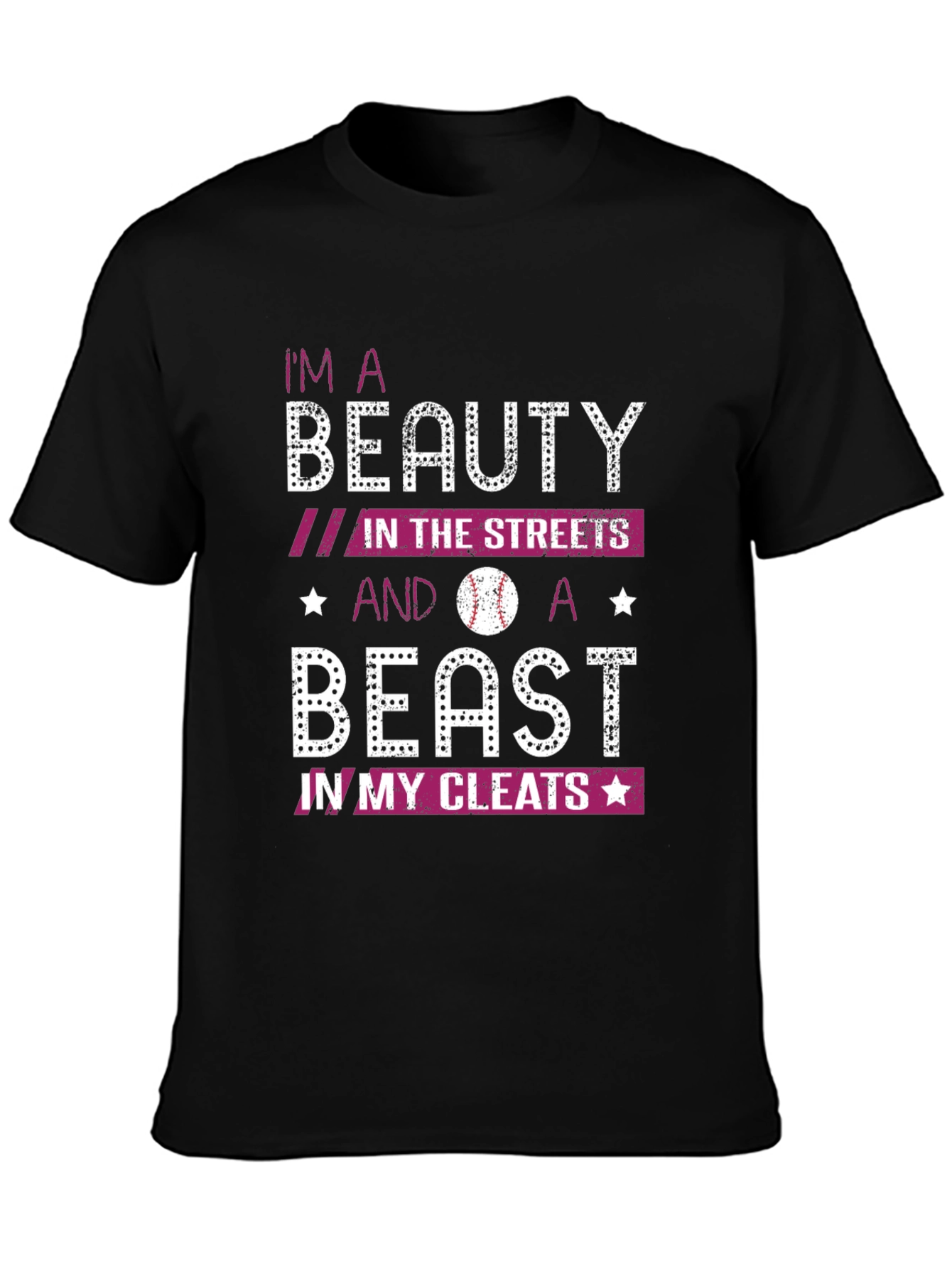 Beauty and Beast Baseball Graphic Tee