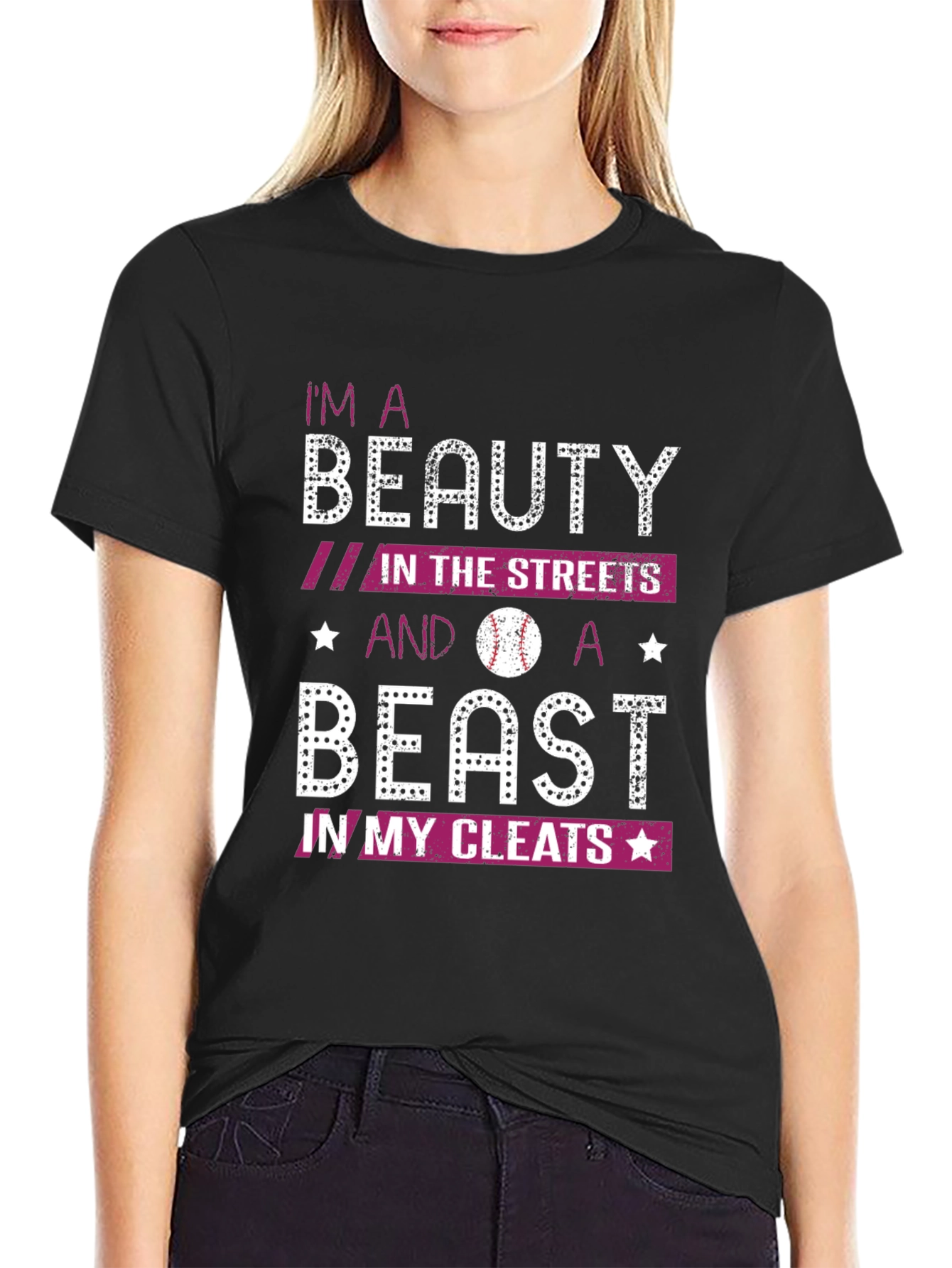 Beauty and Beast Baseball Graphic Tee