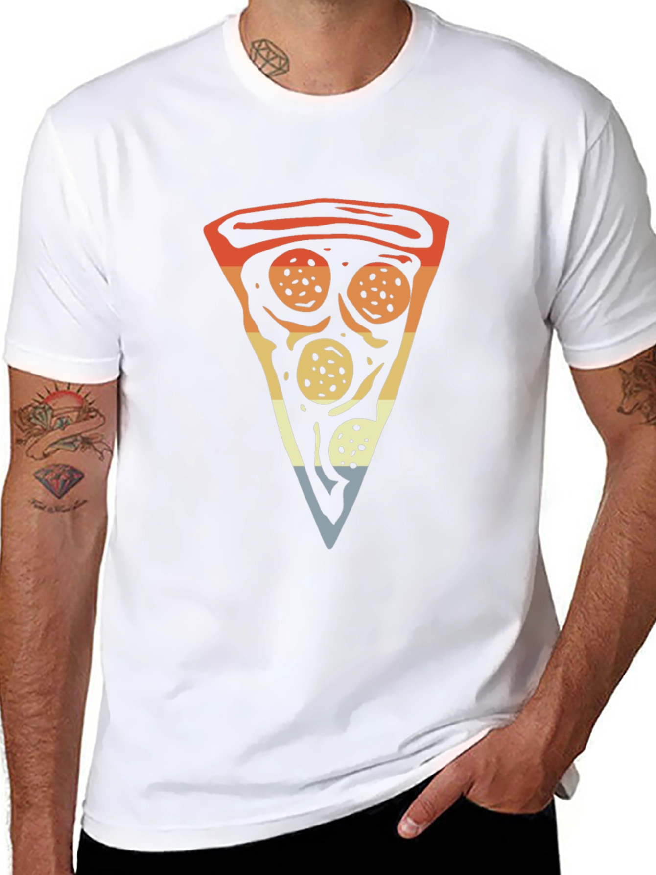 Pizza Slice Graphic T-Shirt - Retro Style
