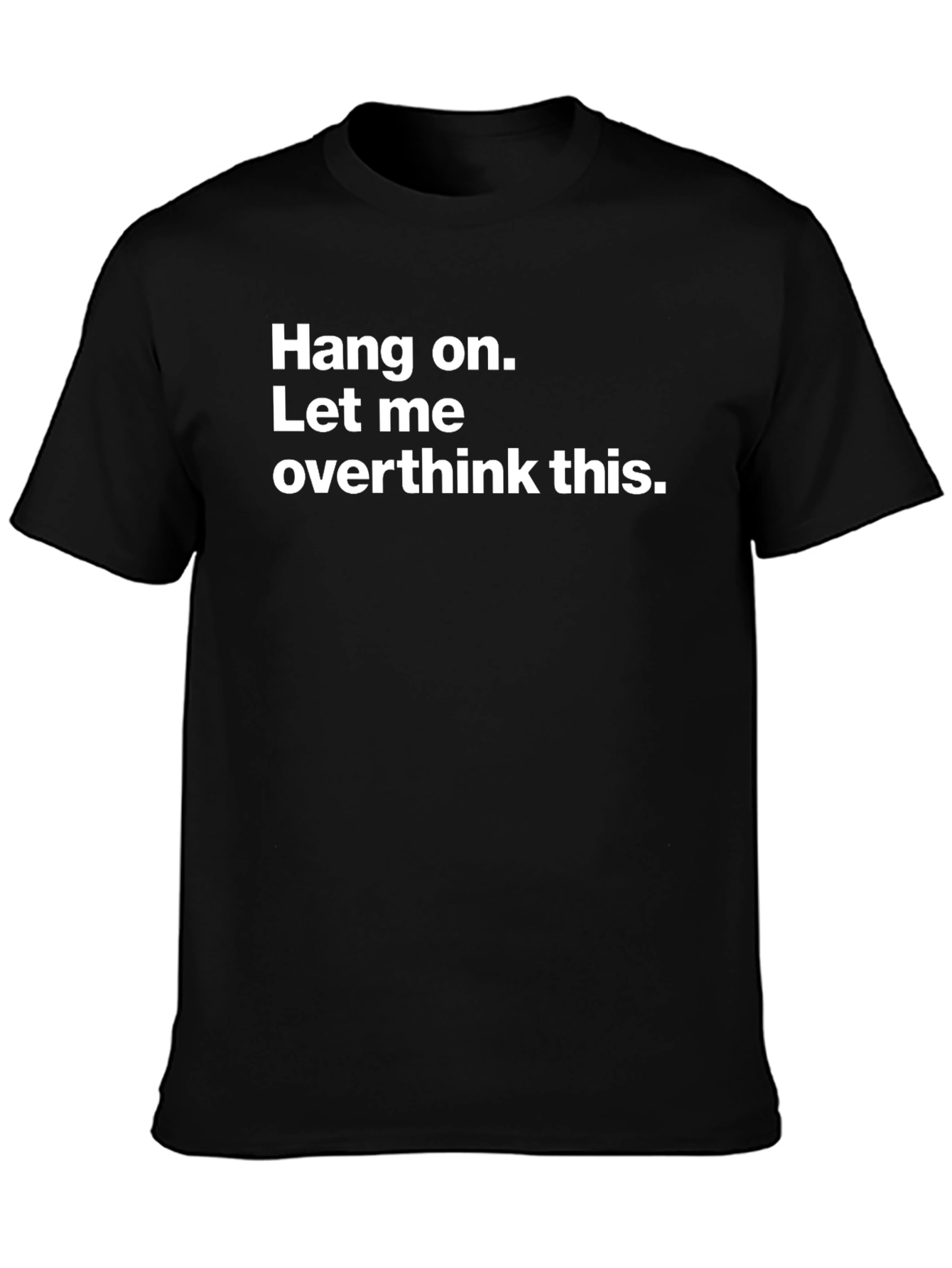Funny Overthinker Black Cotton T-Shirt