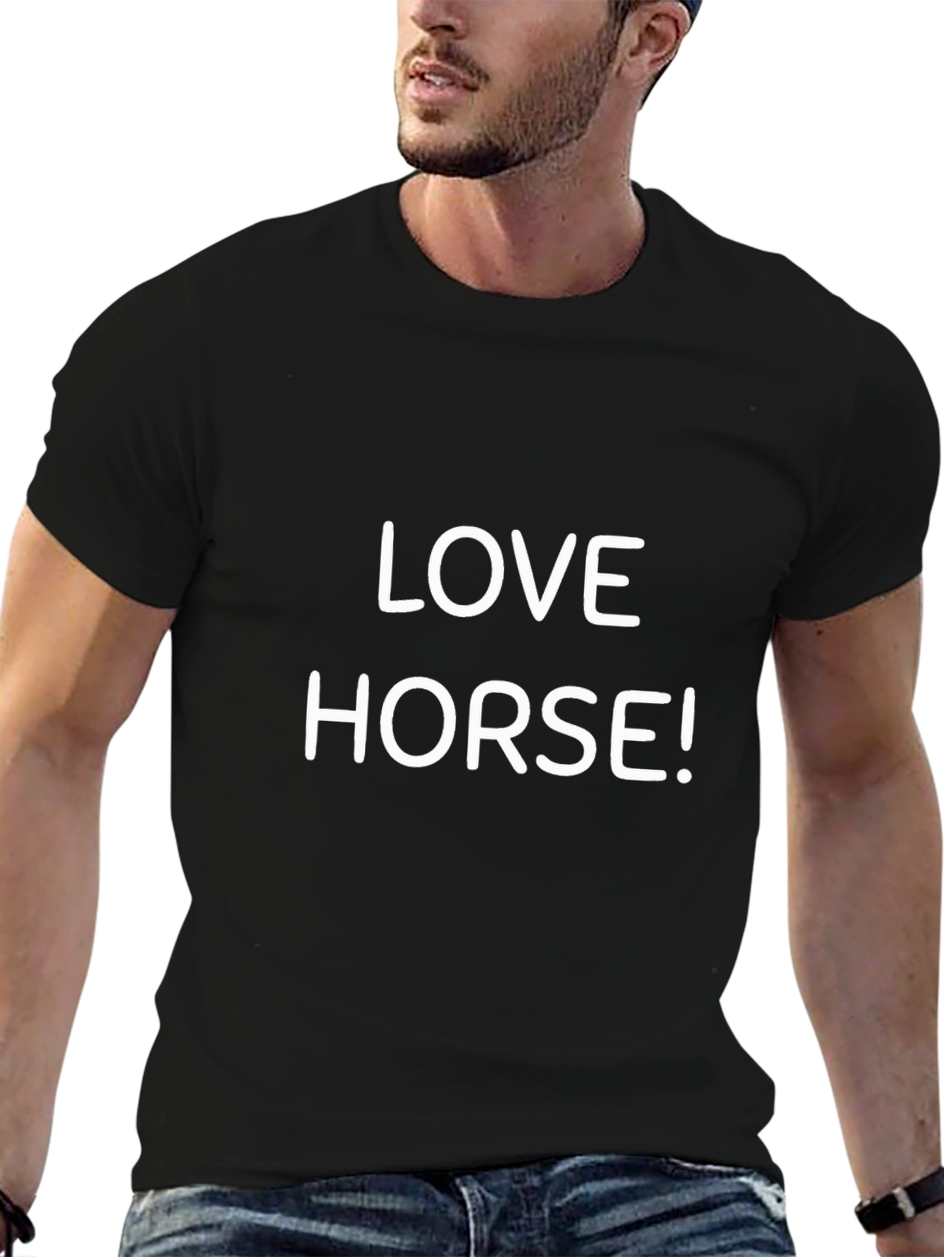 Love Horse! Graphic Tee - Black Cotton T-Shirt