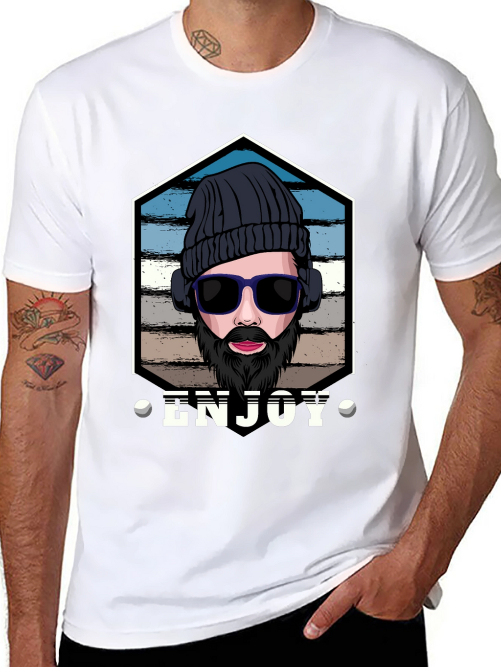 Enjoy Graphic Tee: Hipster Style