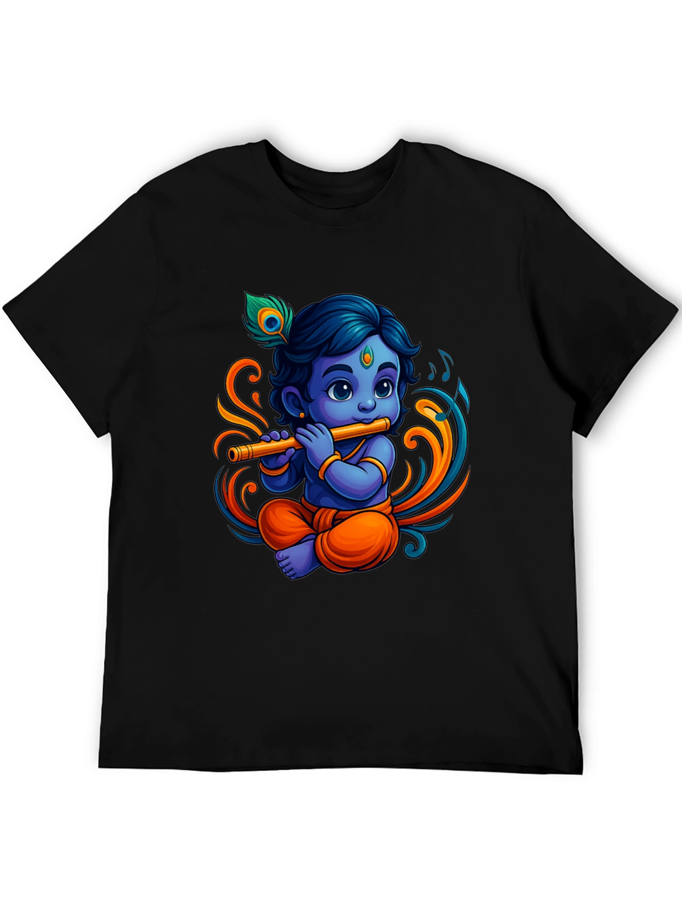 Krishna Flute Black Graphic Tee