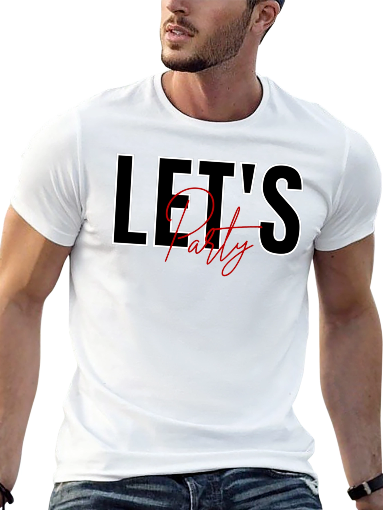 Lets Party Black Graphic Tee