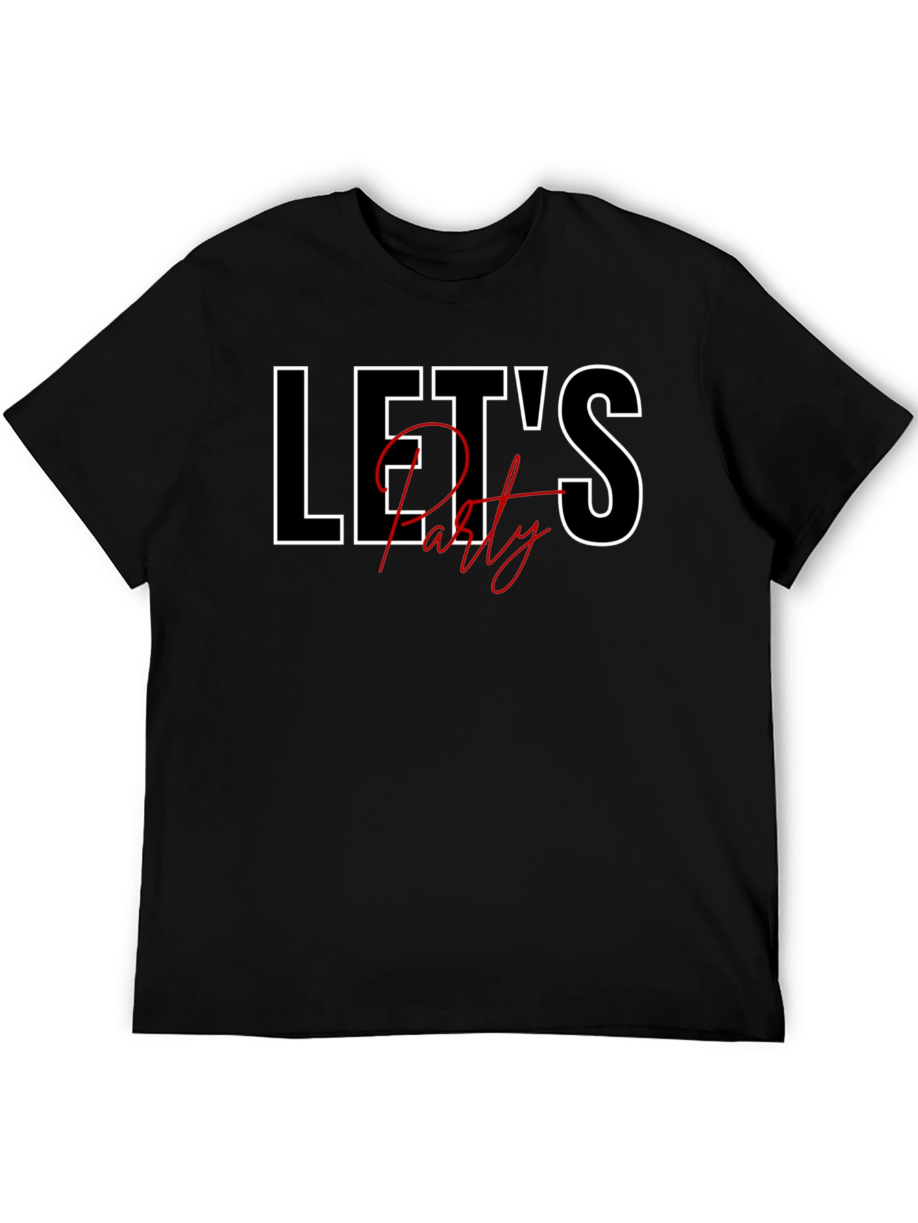 Lets Party Black Graphic Tee