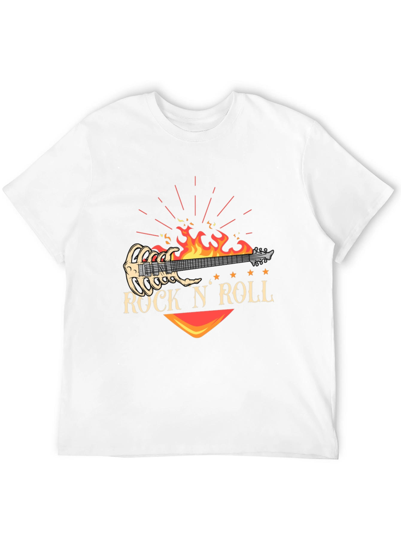 Rock N Roll Guitar Graphic T-Shirt - Black