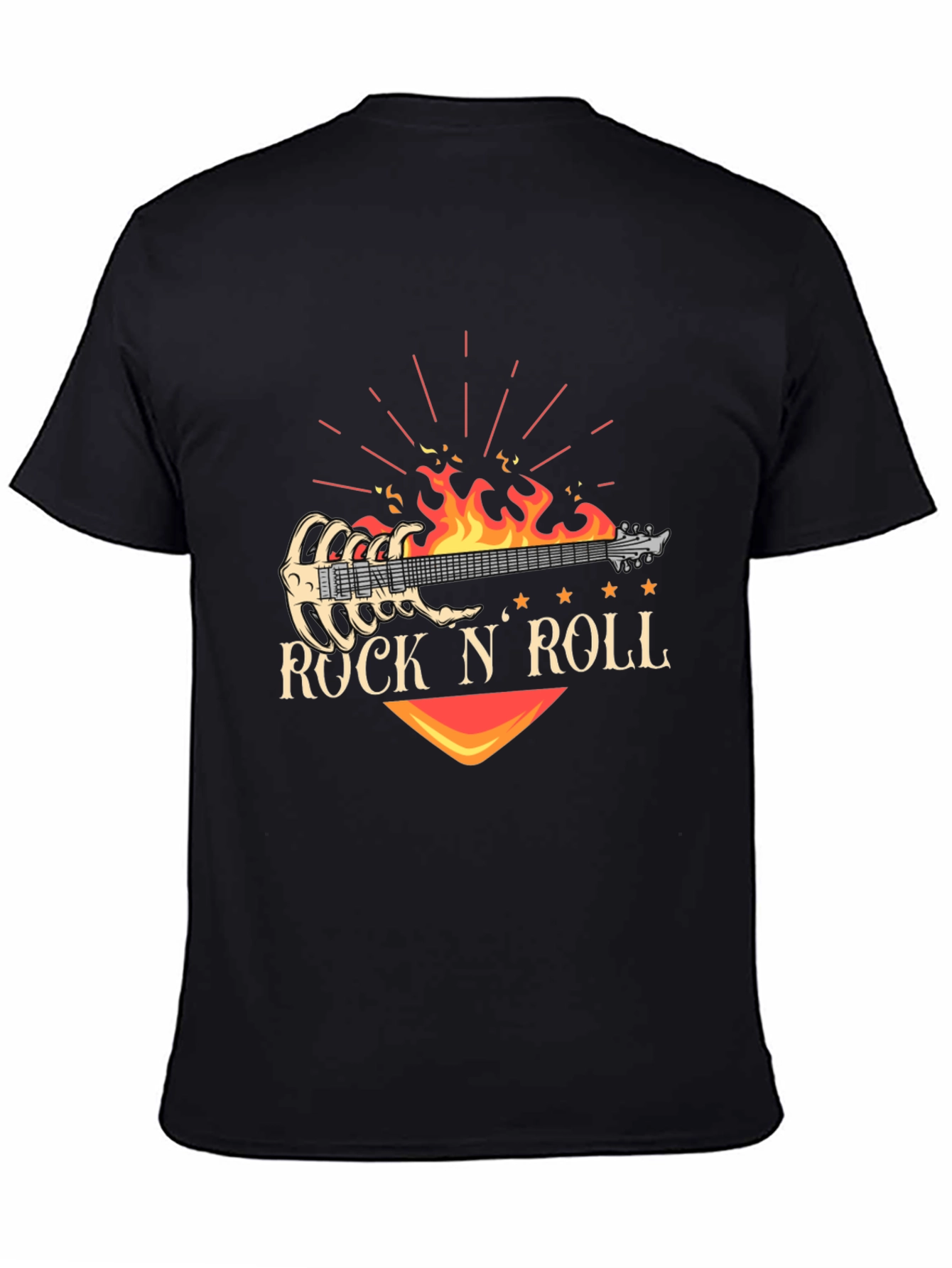 Rock N Roll Guitar Graphic T-Shirt - Black
