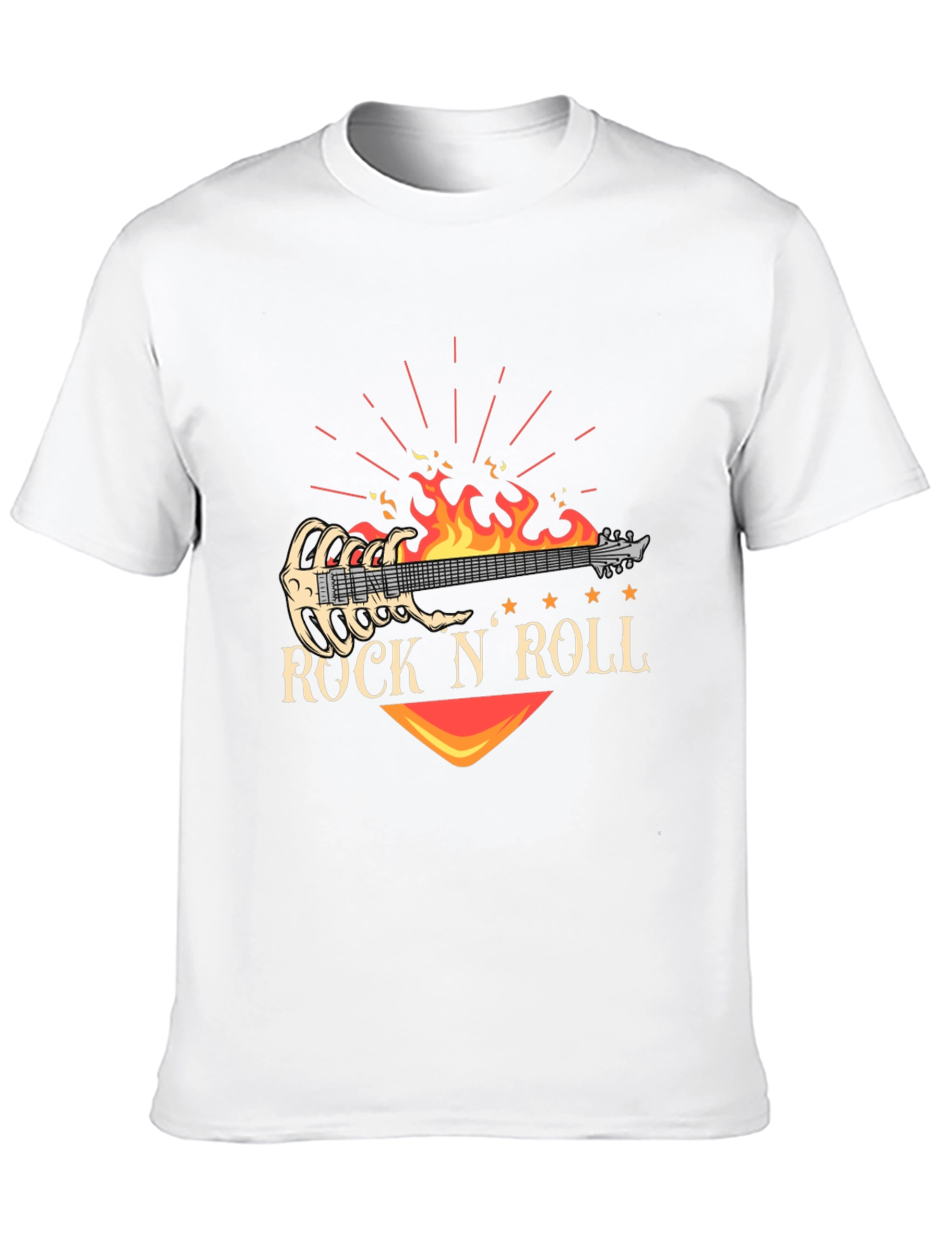 Rock N Roll Guitar Graphic T-Shirt - Black