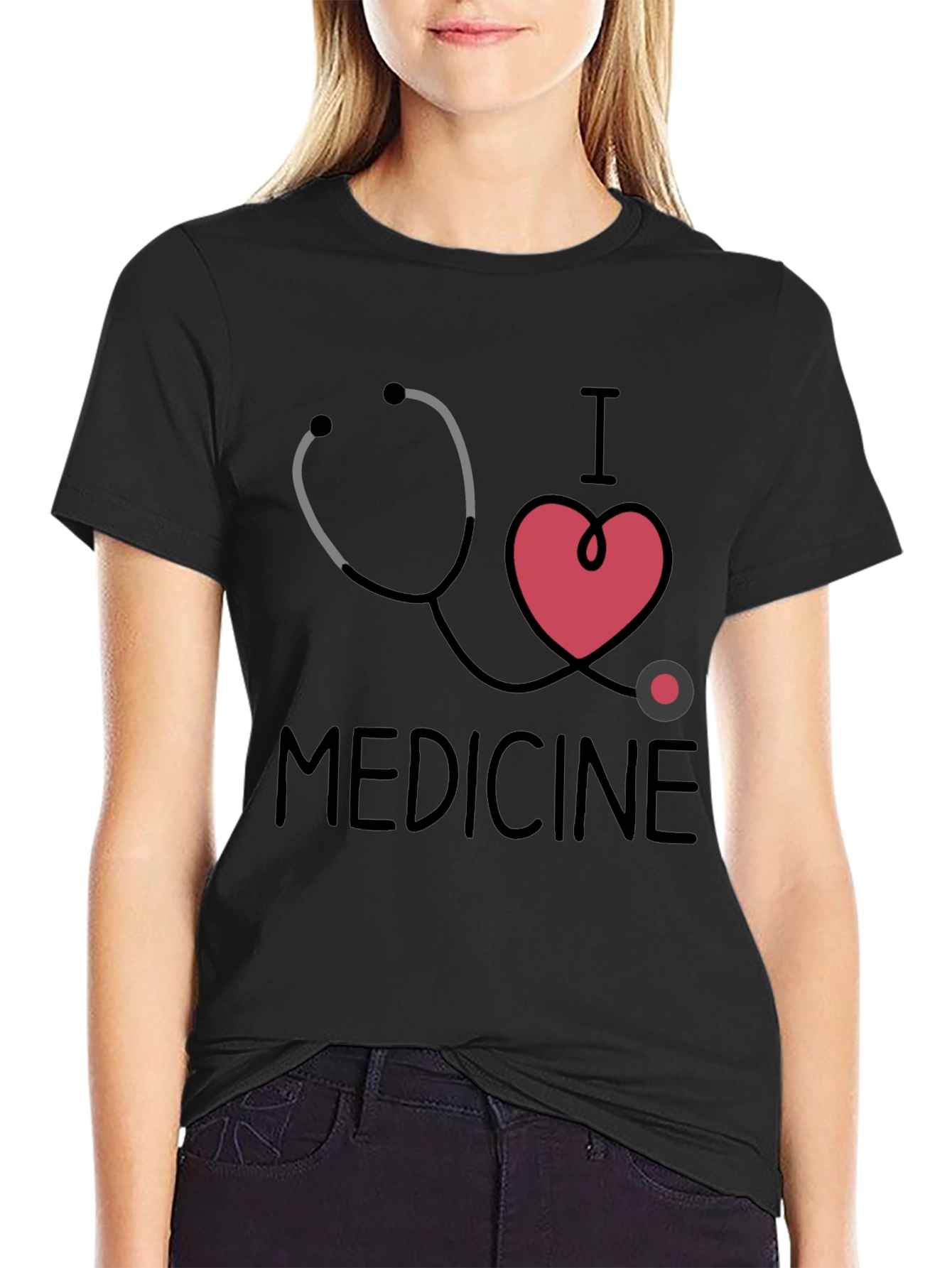 I Love Medicine Graphic T-Shirt - Black
