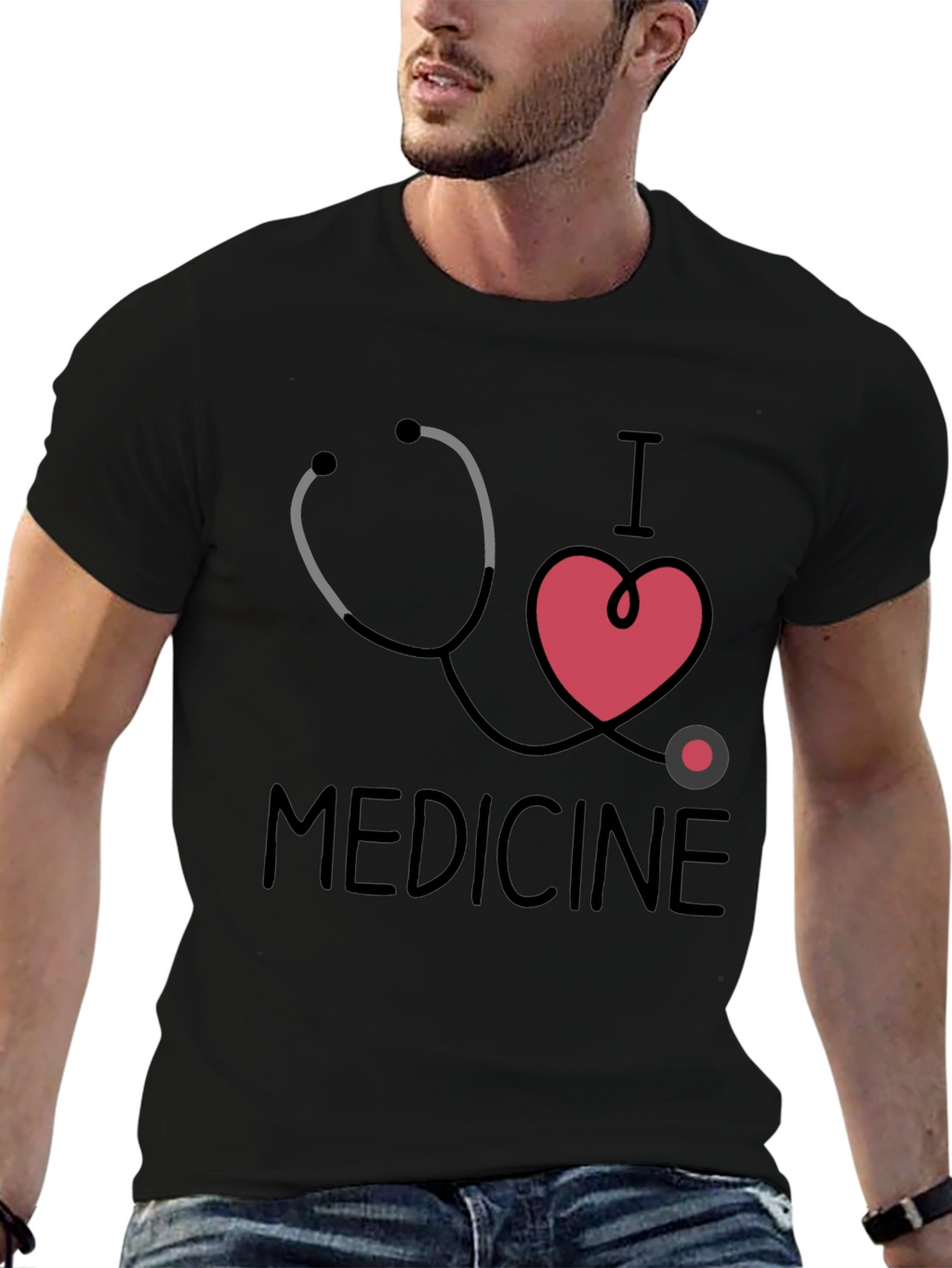 I Love Medicine Graphic T-Shirt - Black