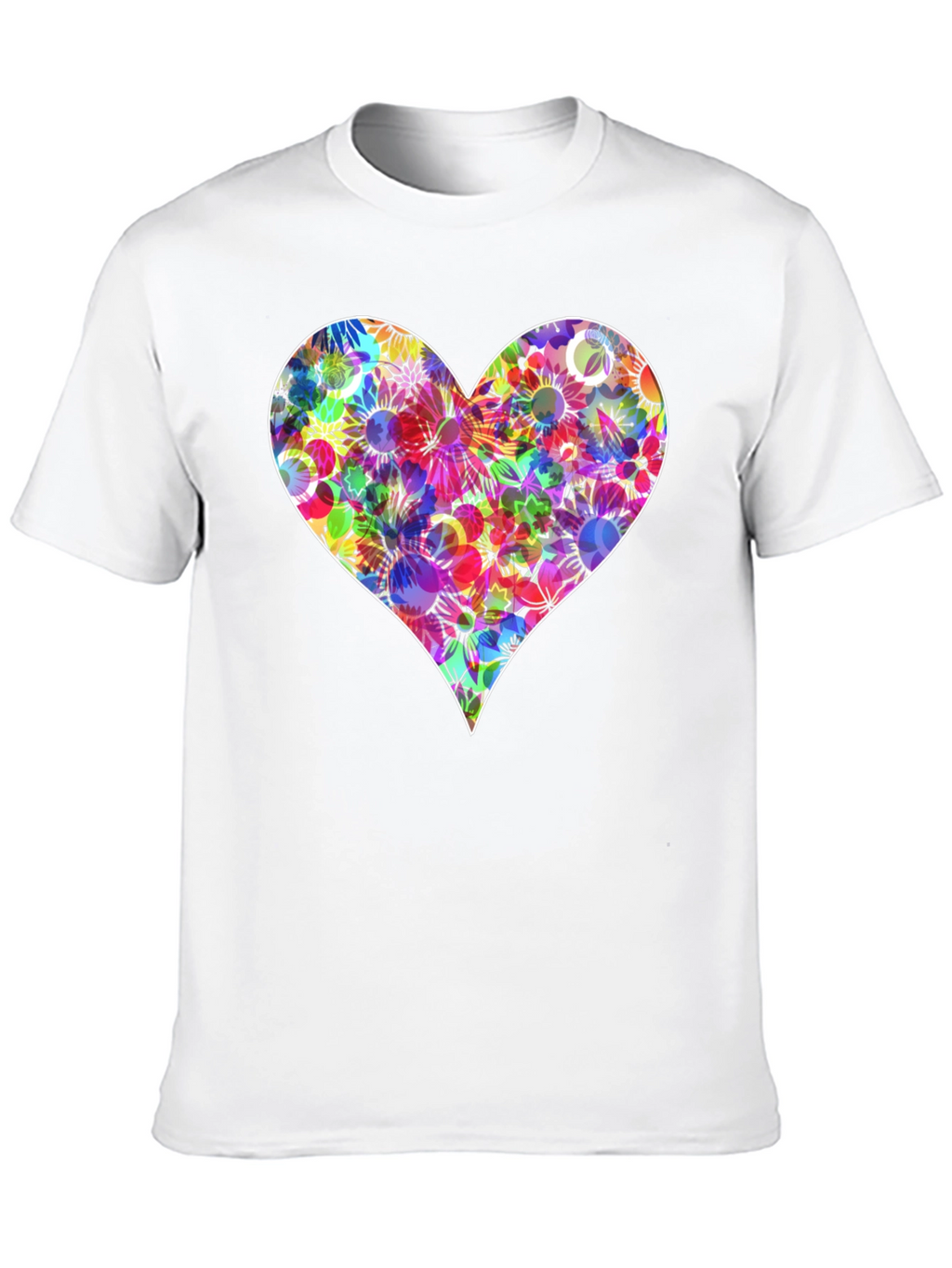 Floral Heart Graphic T-Shirt - Stylish Black Tee