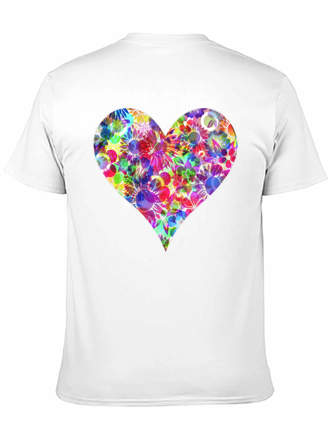 Floral Heart Graphic T-Shirt - Stylish Black Tee
