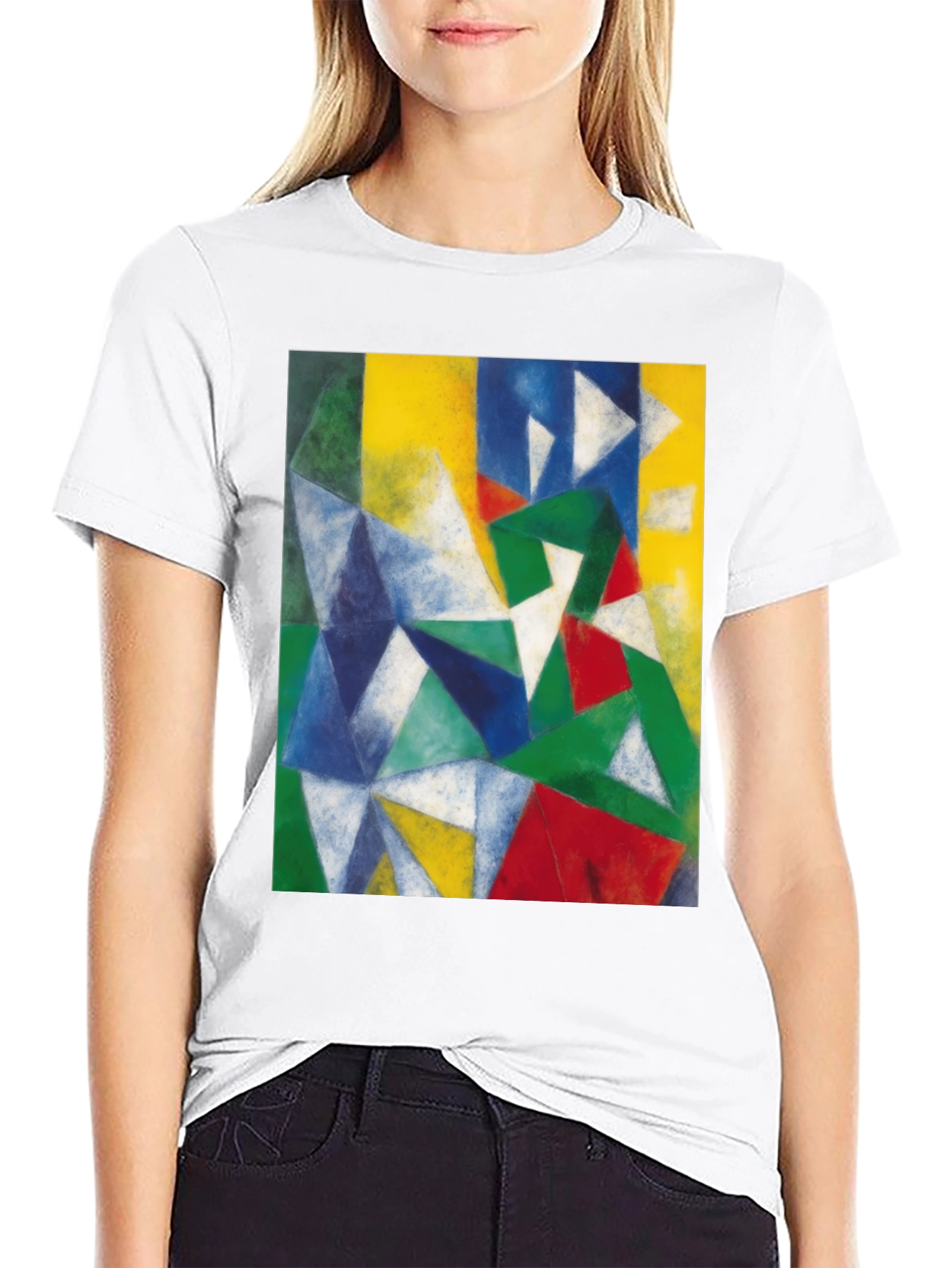 Geometric Art Print Black T-Shirt