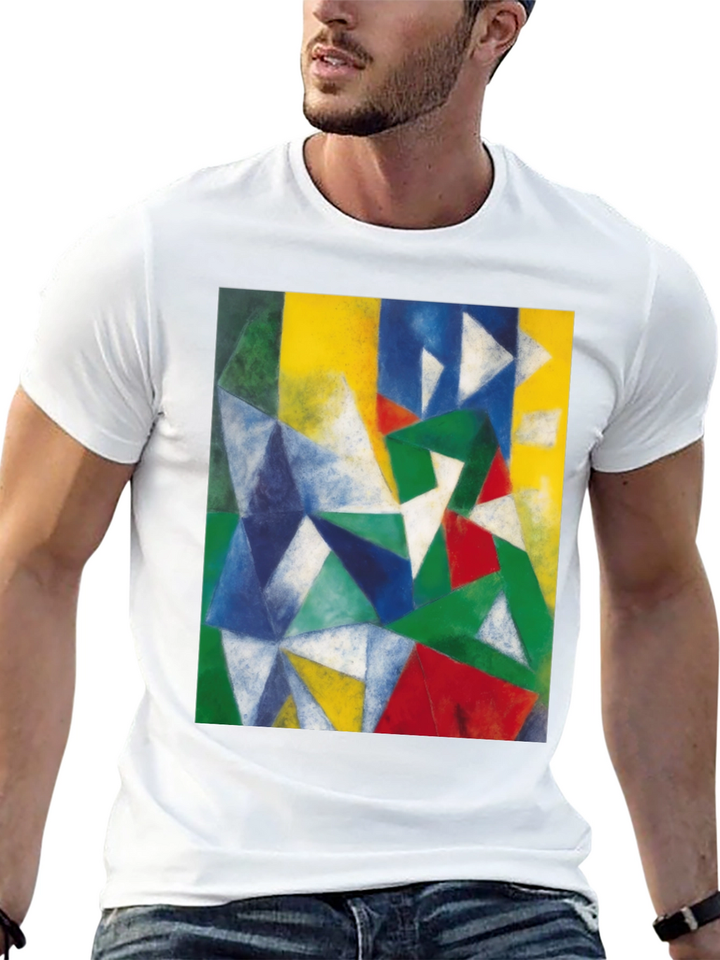 Geometric Art Print Black T-Shirt