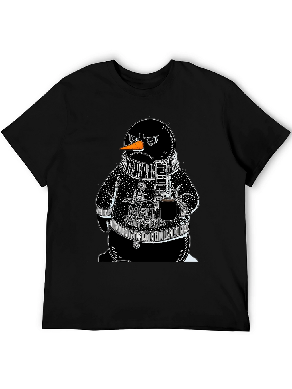 Grumpy Snowman Graphic Tee - Winter Style