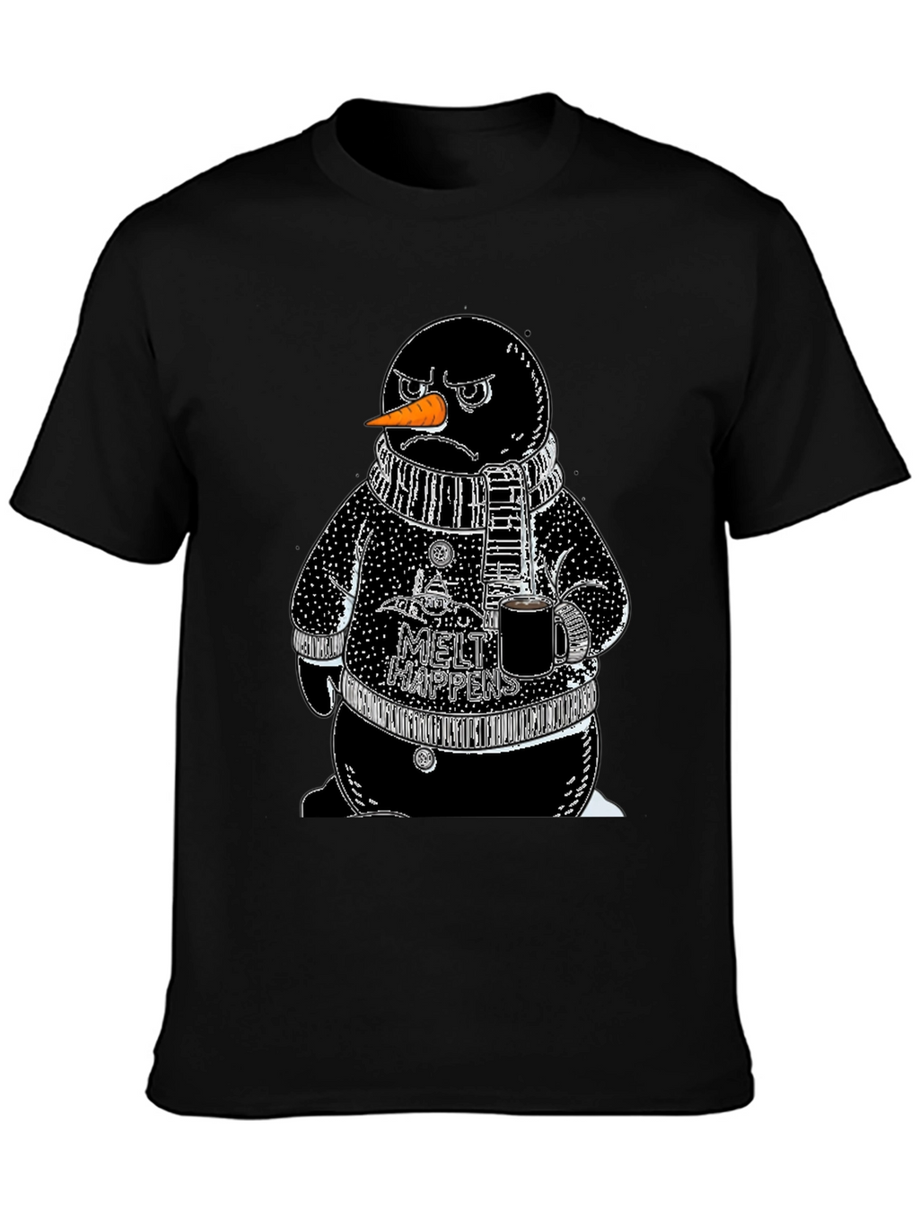 Grumpy Snowman Graphic Tee - Winter Style