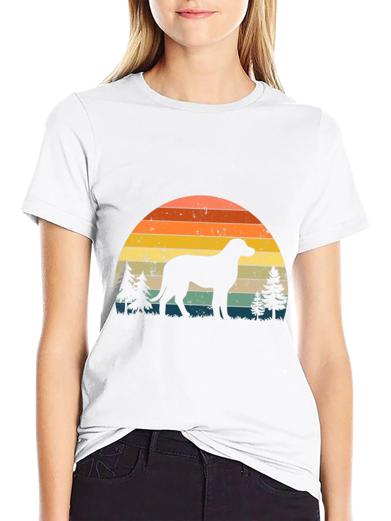 Retro Dog Silhouette Graphic Tee