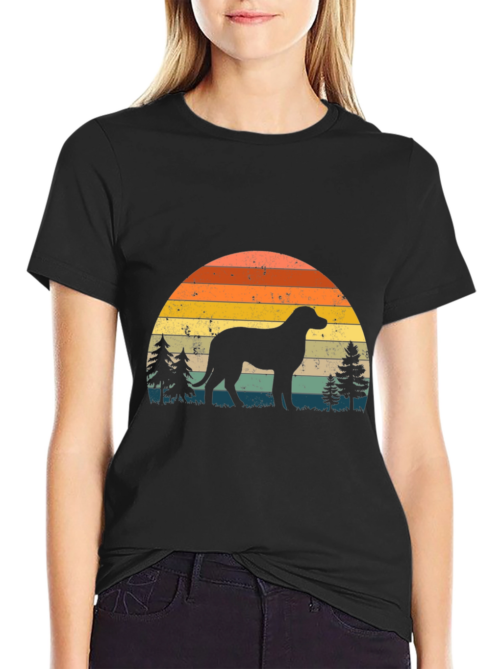 Retro Dog Silhouette Graphic Tee