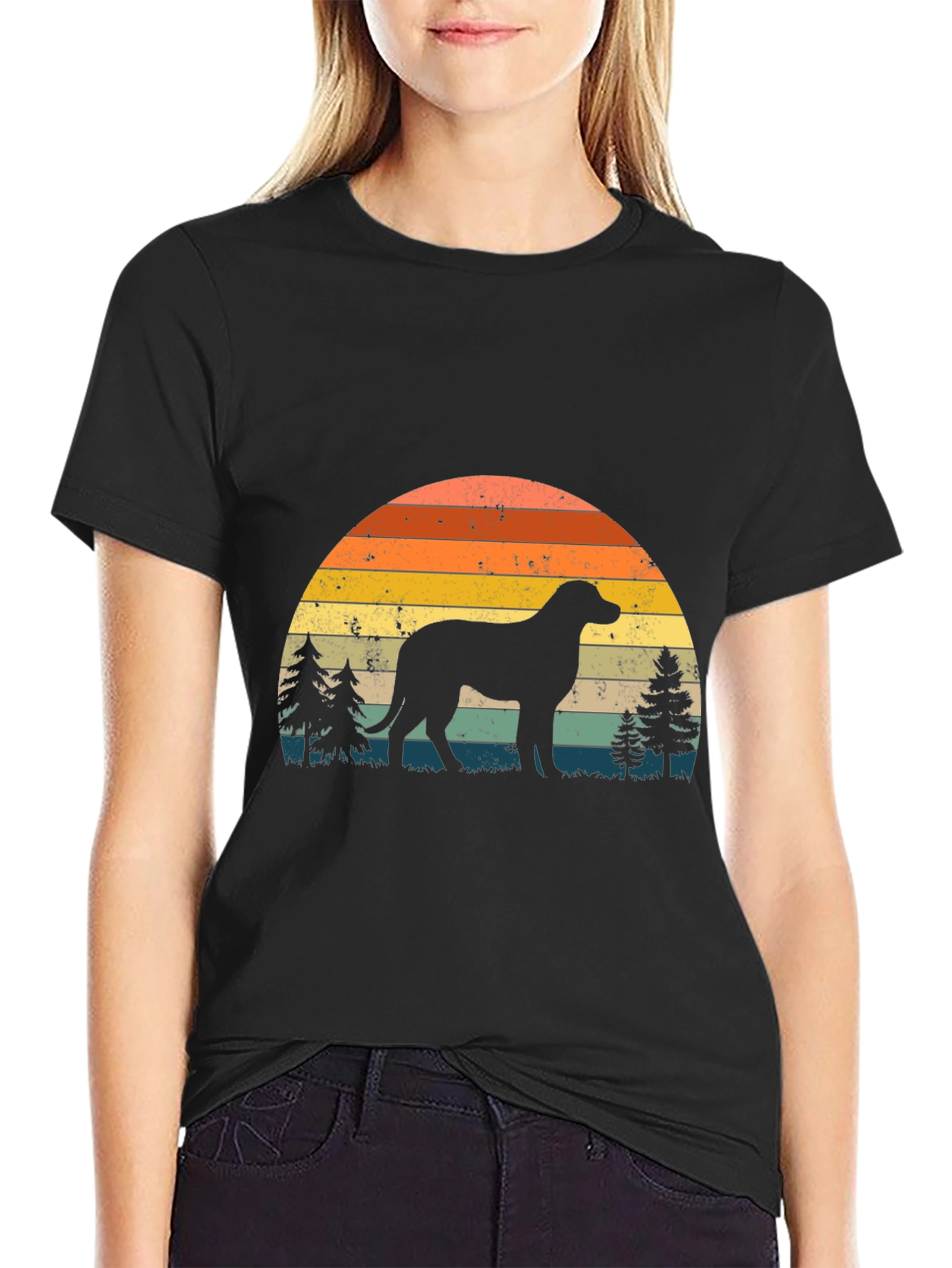 Retro Dog Silhouette Graphic Tee