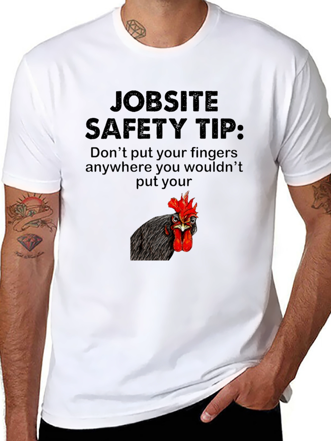 Jobsite Safety Tip Chicken Graphic Tee